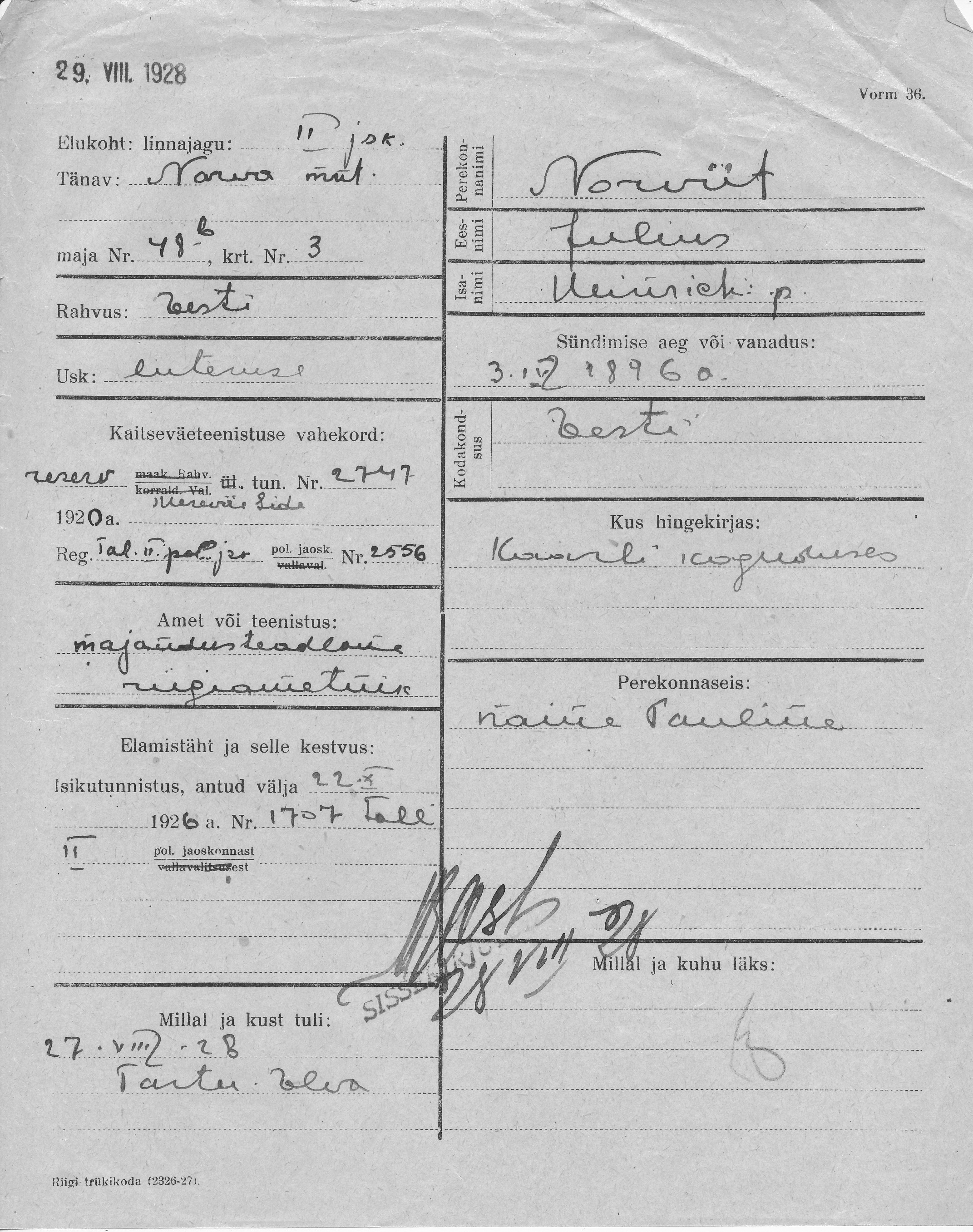 Norviit, Julius, Heinrich