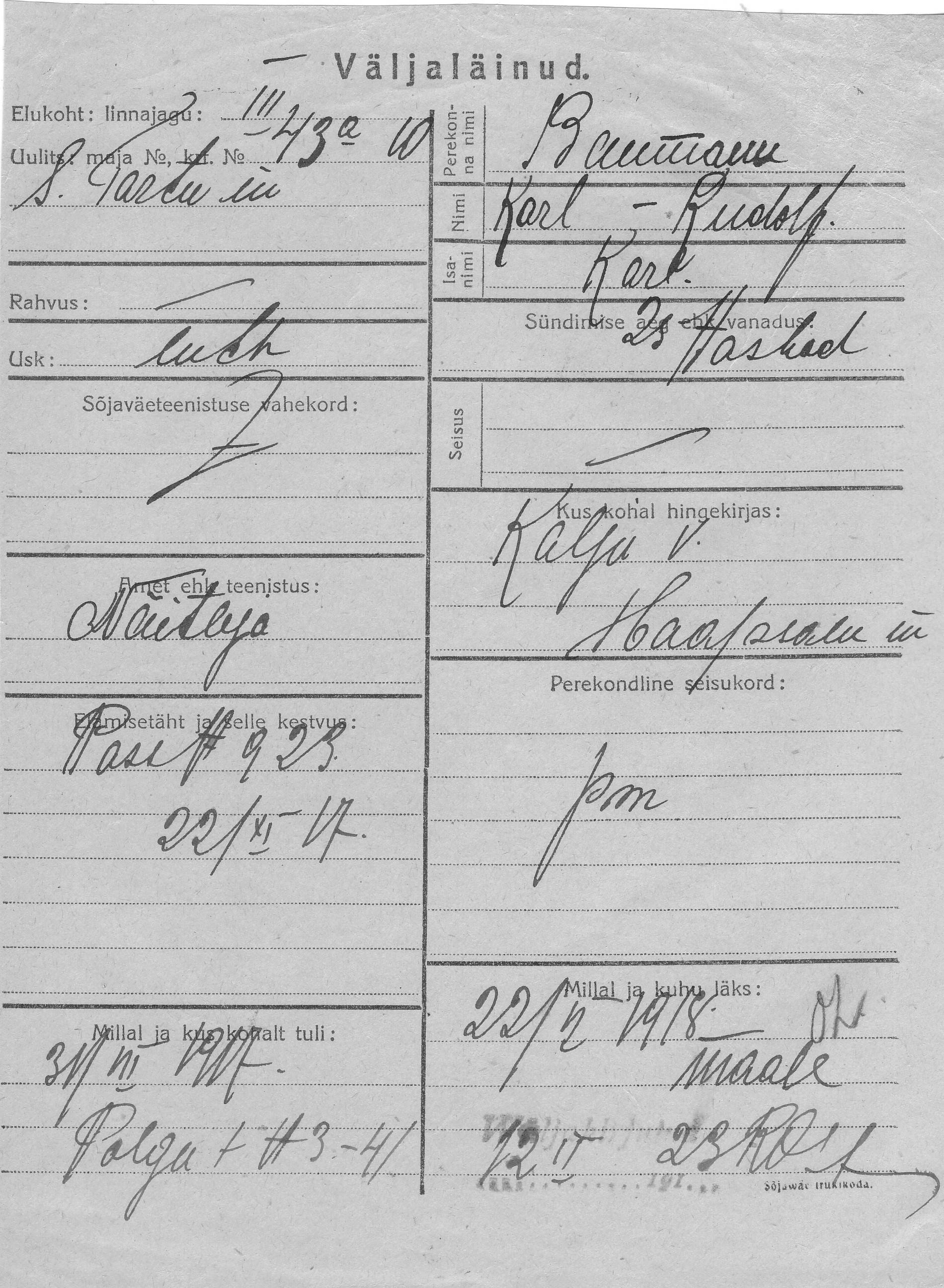 Baumann, Karl-Rudolf, Karl