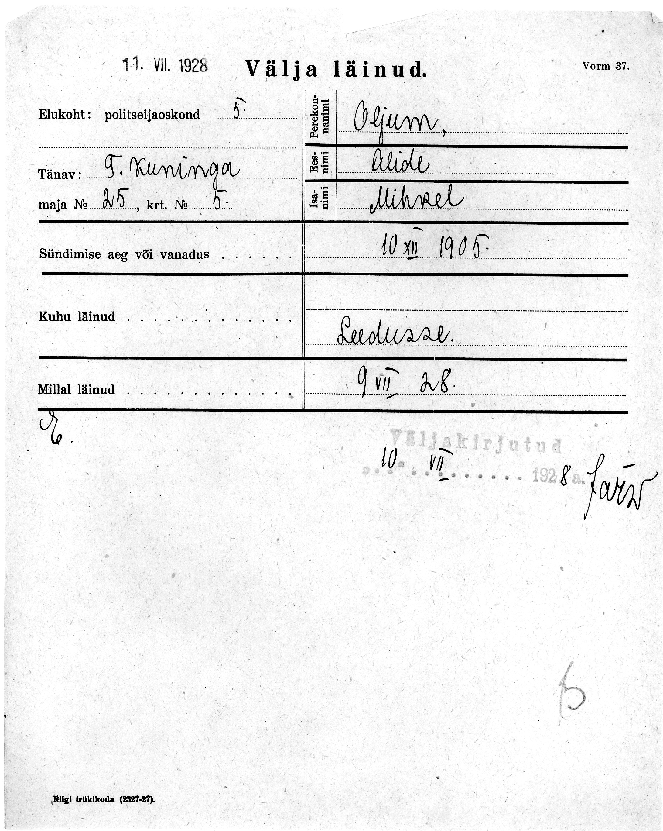 Oljum, Alide, Mihkel