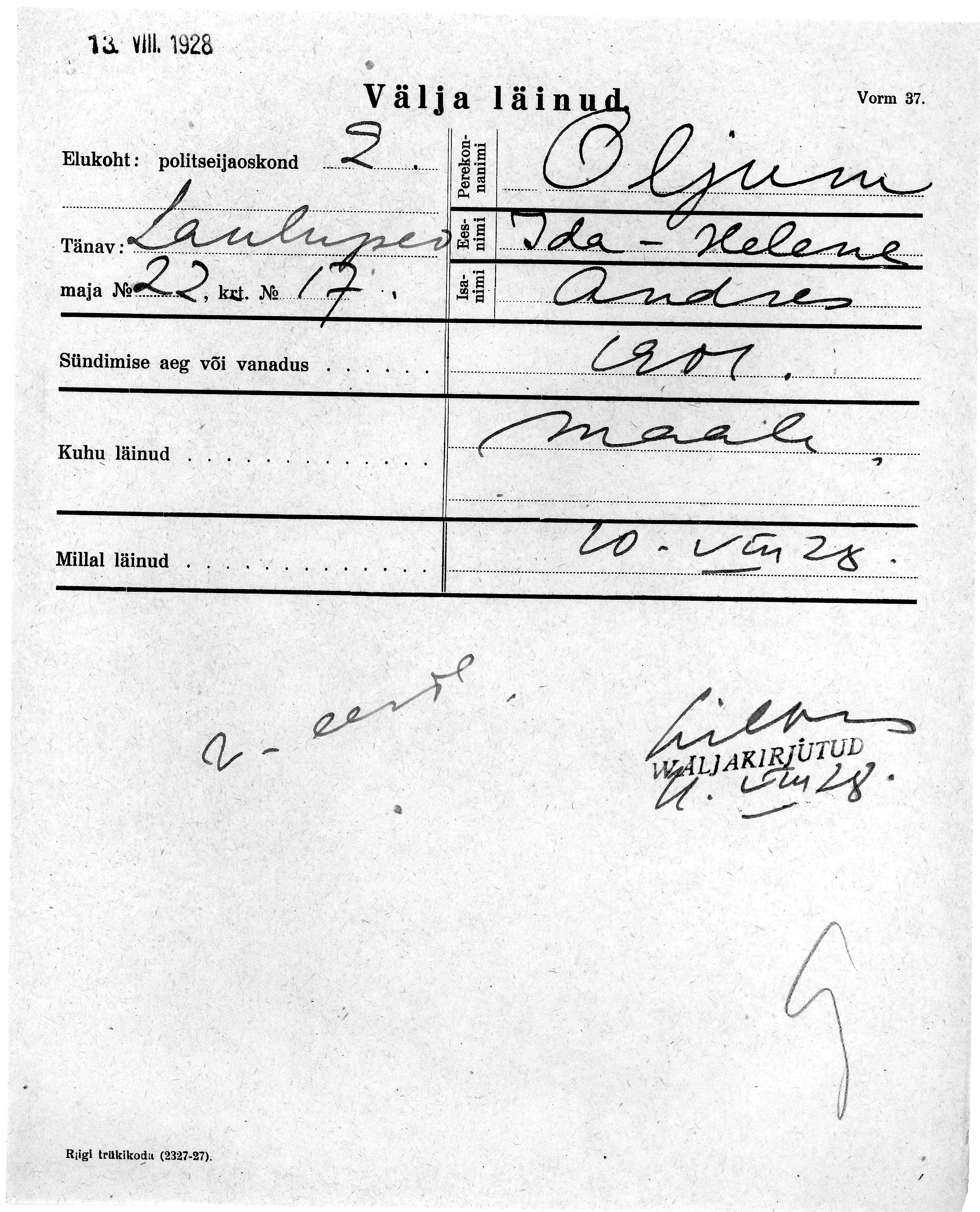 Oljum, Ida-Helene, Andres