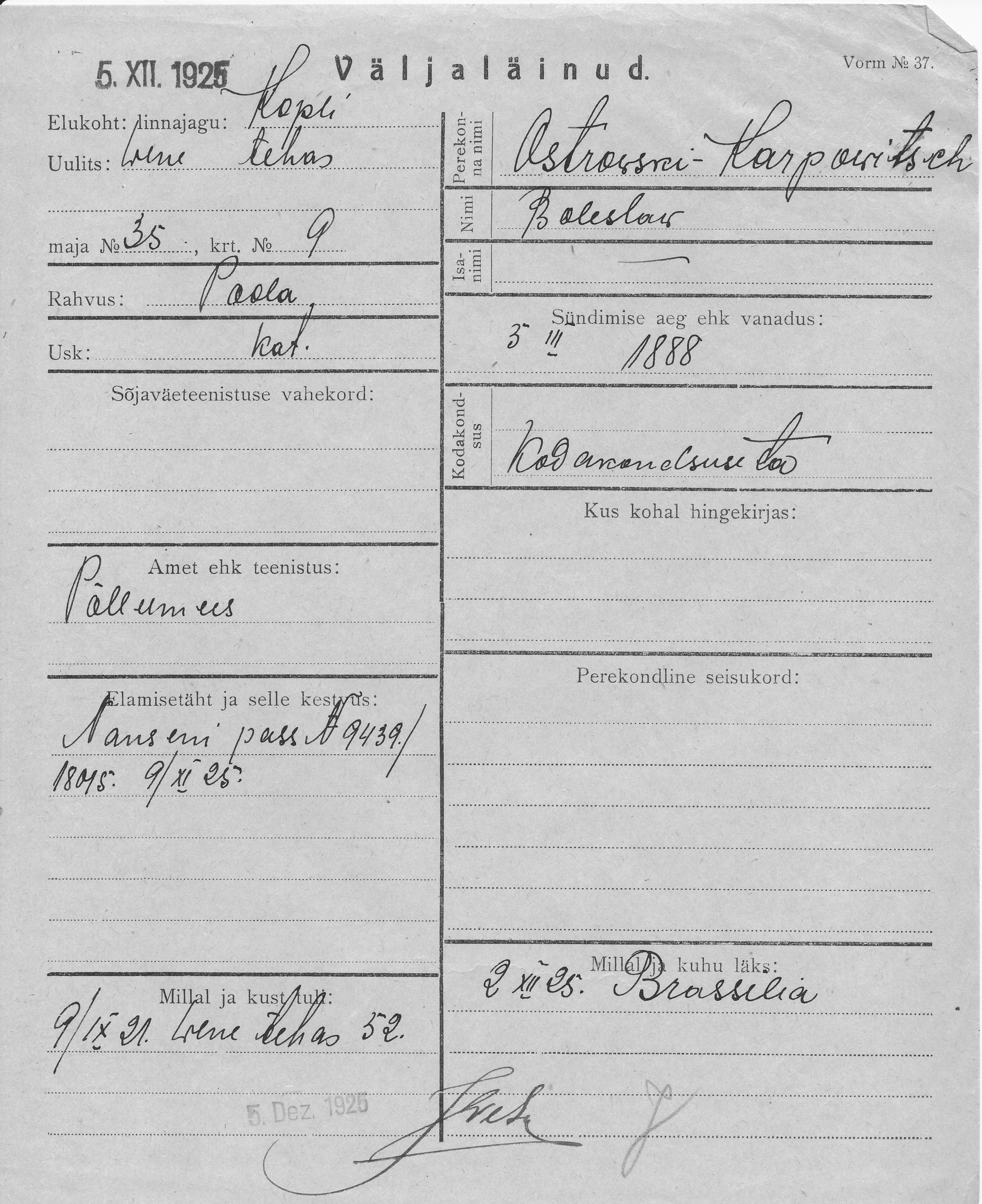 Ostrovski-Karpowitsch, Boleslaw