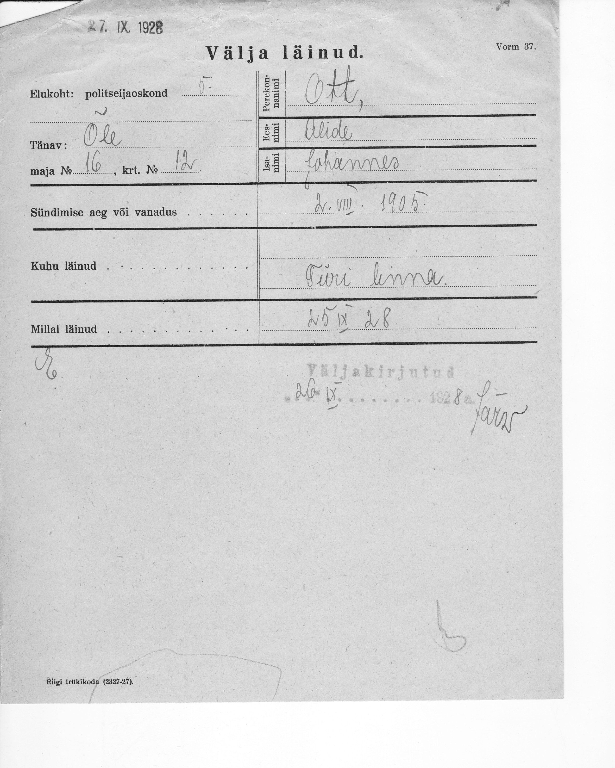 Ott, Alide, Johannes