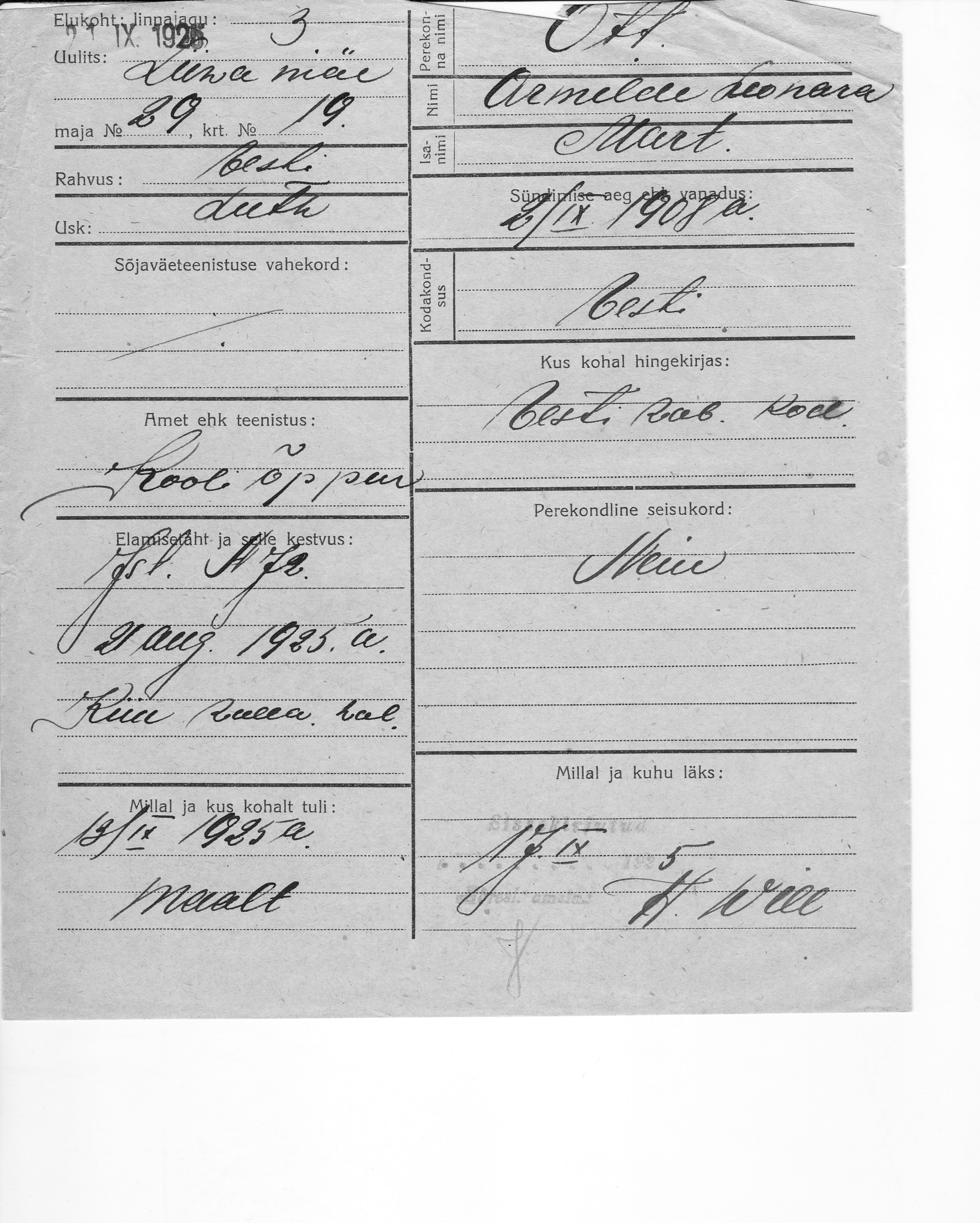 Ott, Armilde-Leonara, Mart