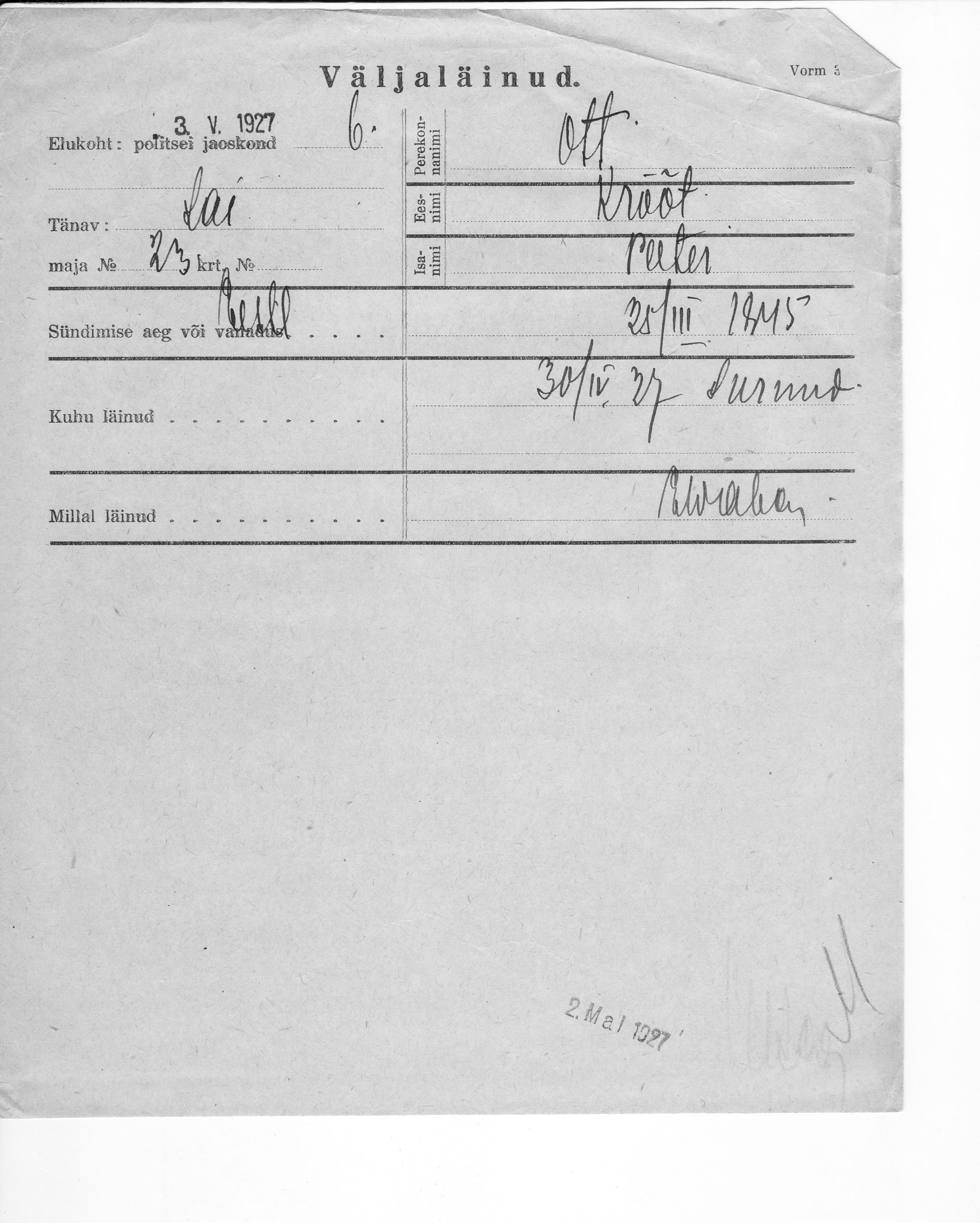 Ott, Krõõt, Peeter