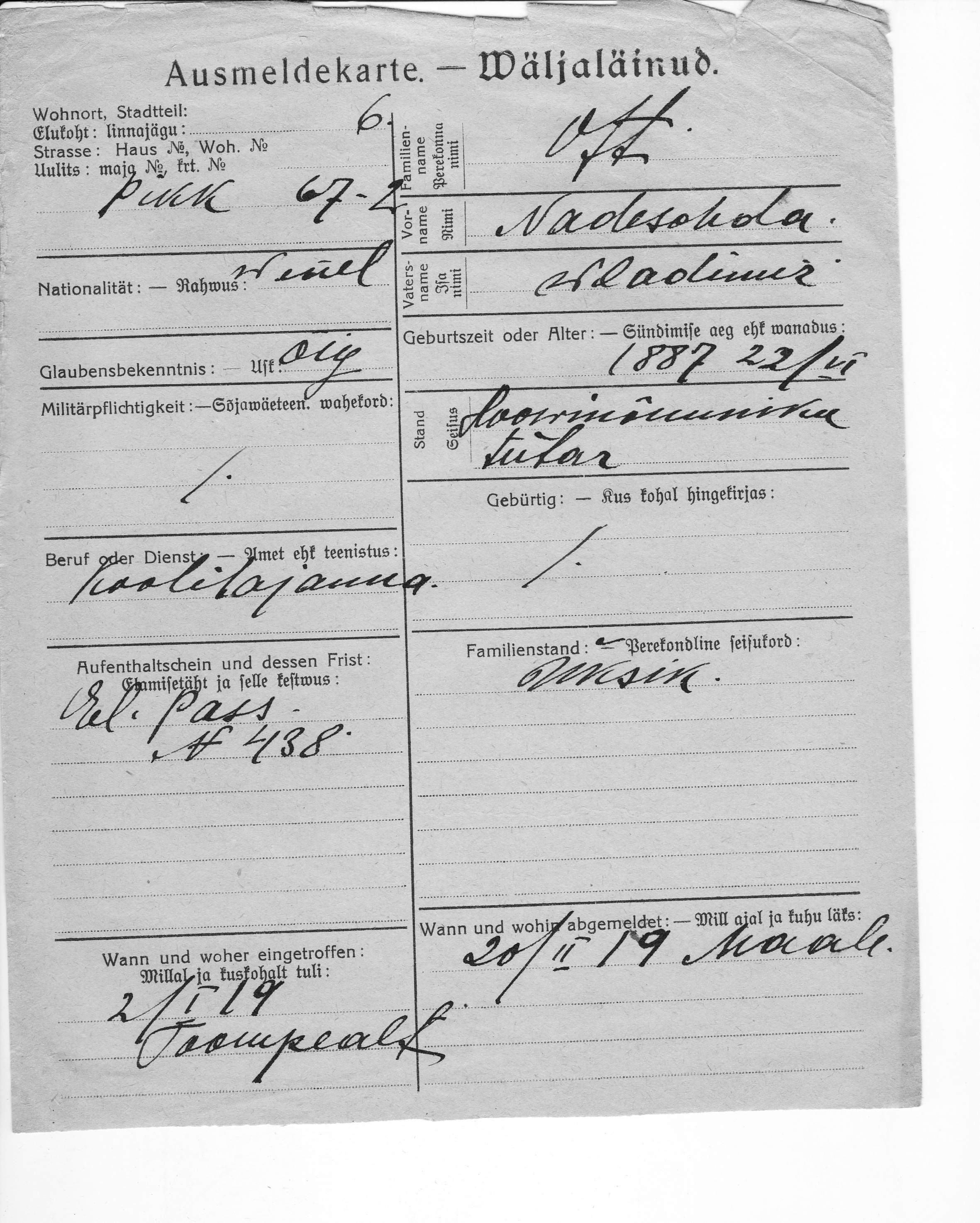 Ott, Nadeschda, Wladimir