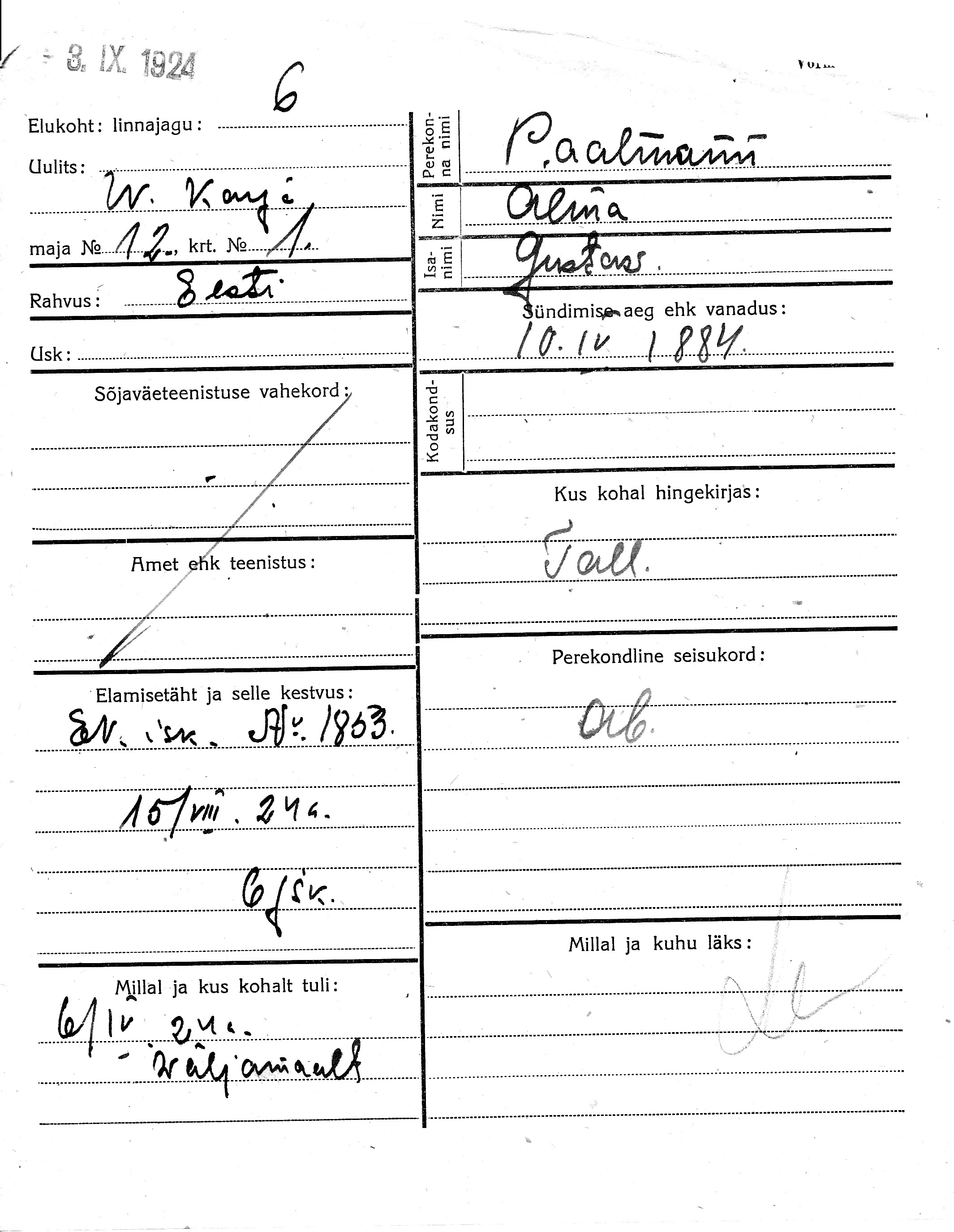 Paalmann, Alma, Gustav
