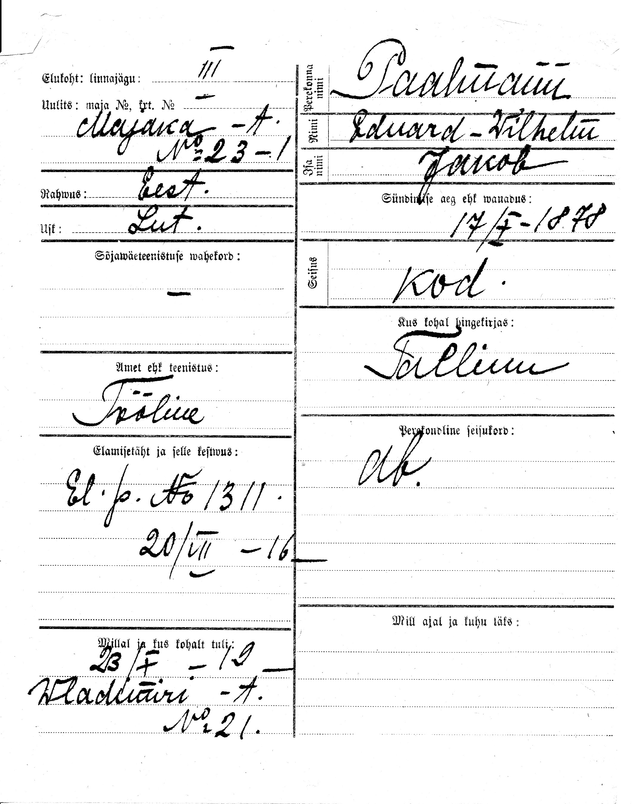 Paalmann, Eduard-Wilhelm, Jakob