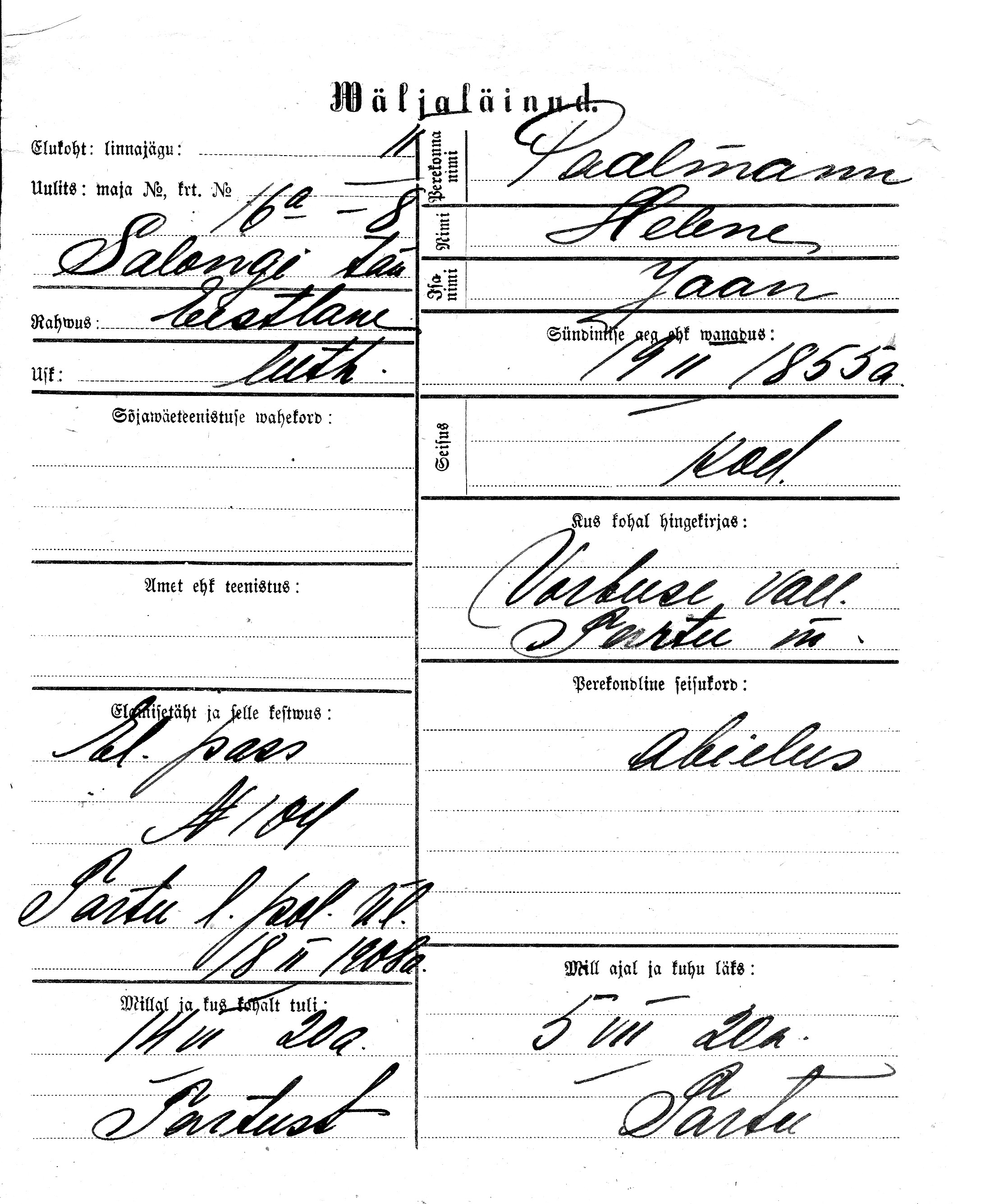 Paalmann, Helene, Jaan