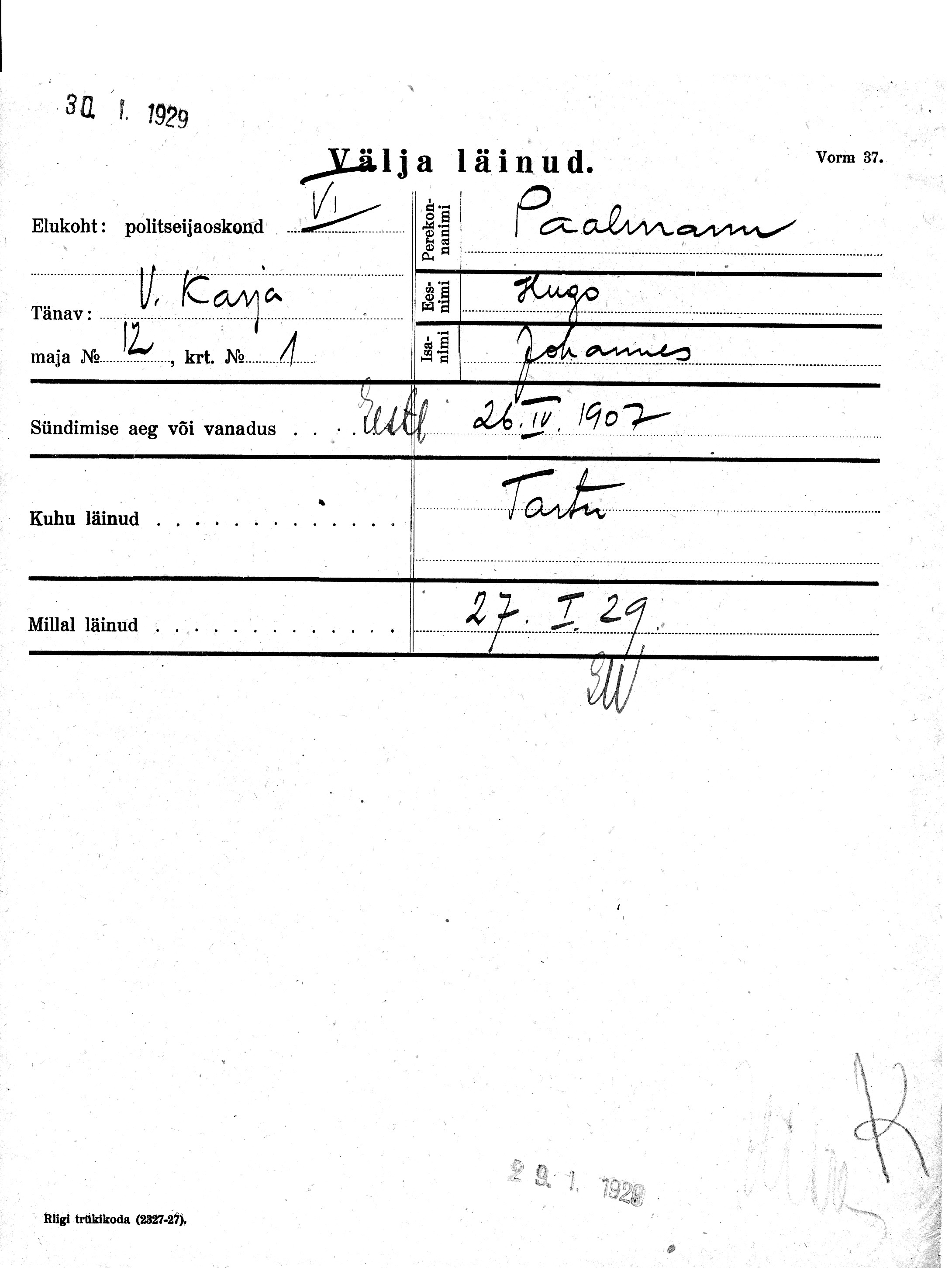 Paalmann, Hugo, Johannes