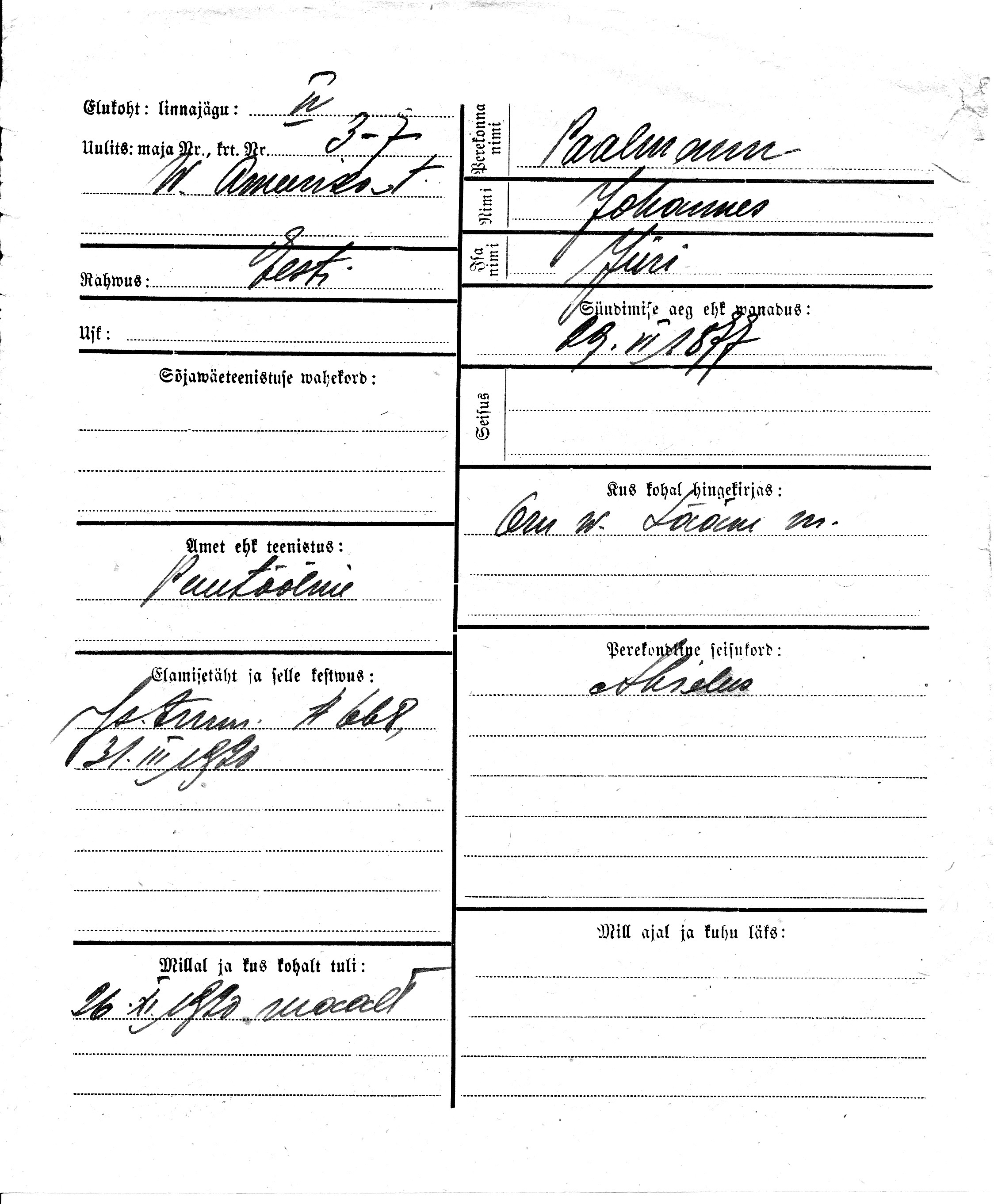 Paalmann, Johannes, Jüri