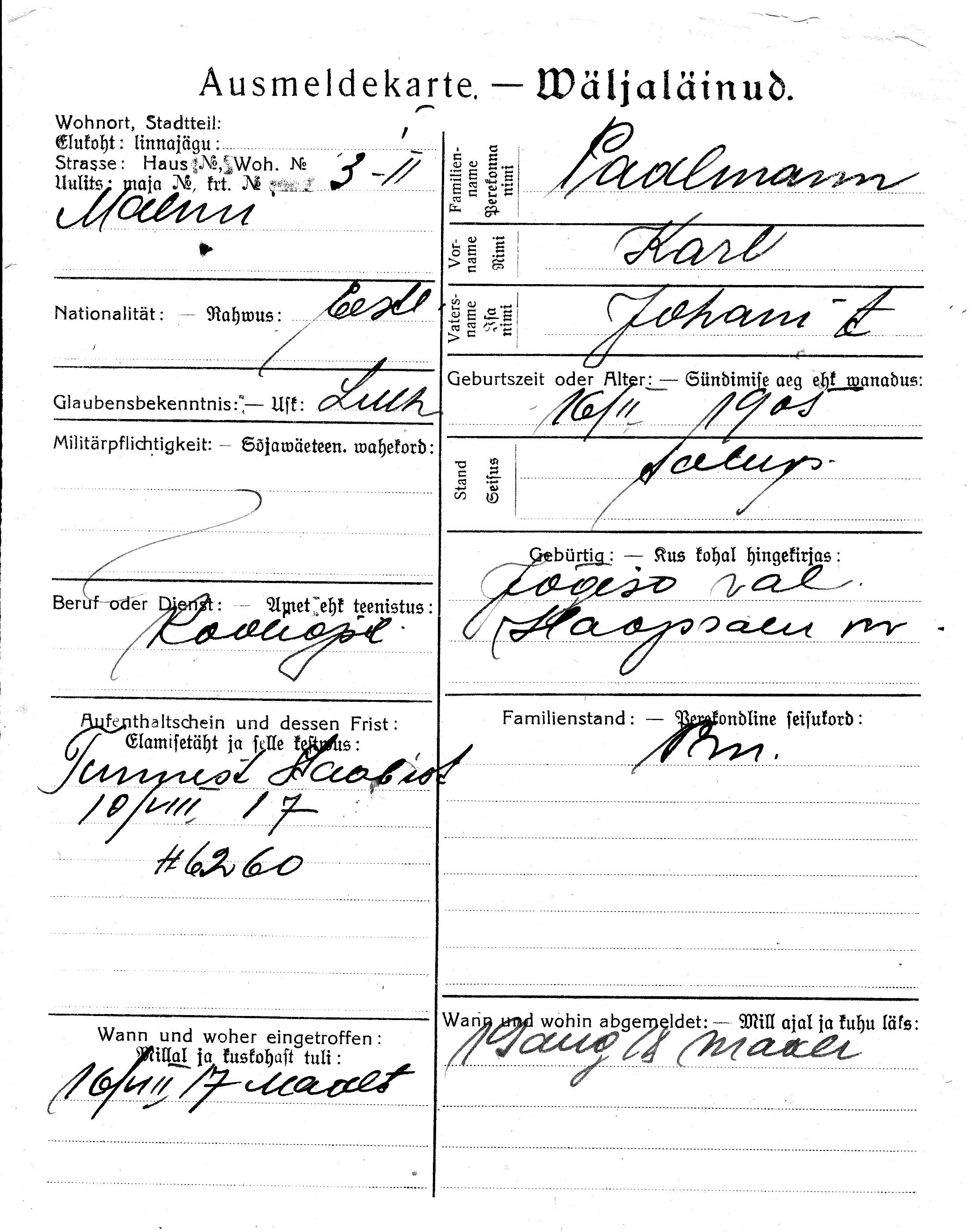 Paalmann, Karl, Johan