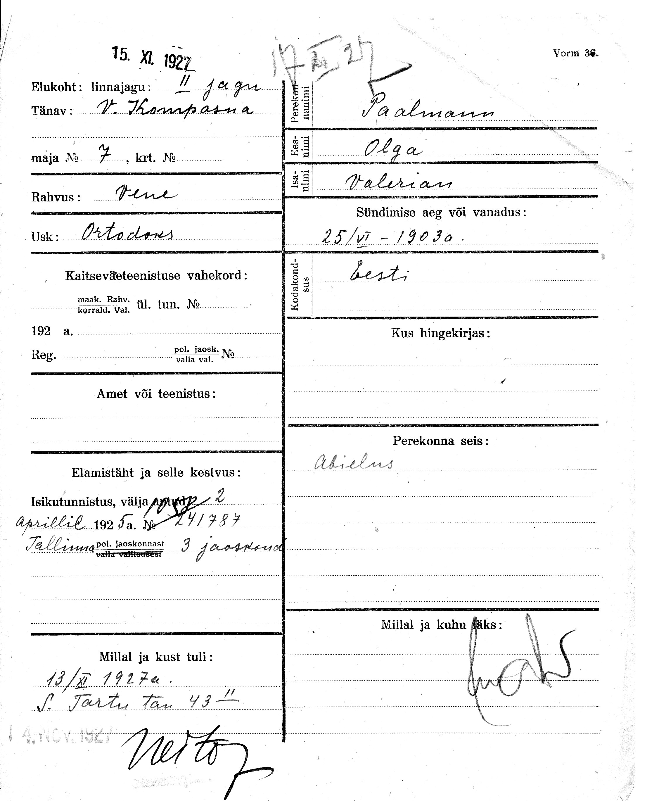 Paalmann, Olga, Valerian