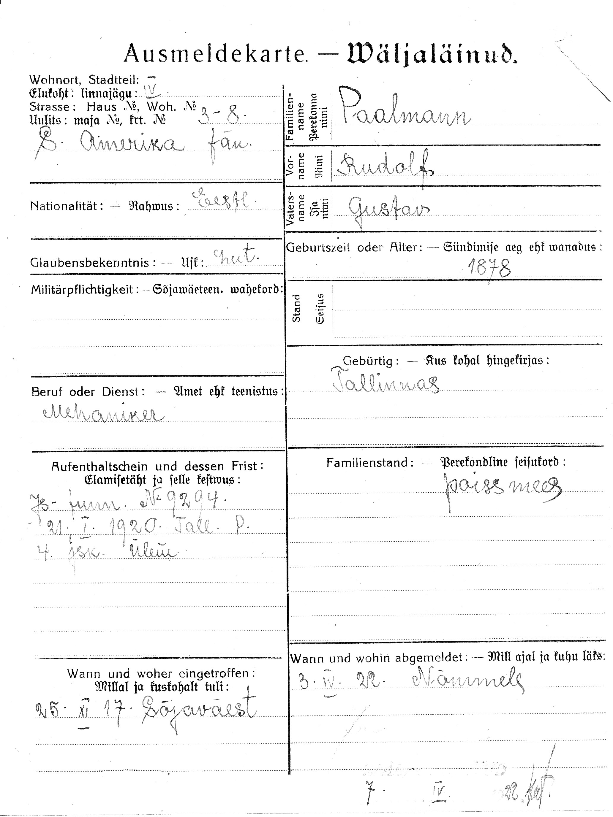 Paalmann, Rudolf, Gustav