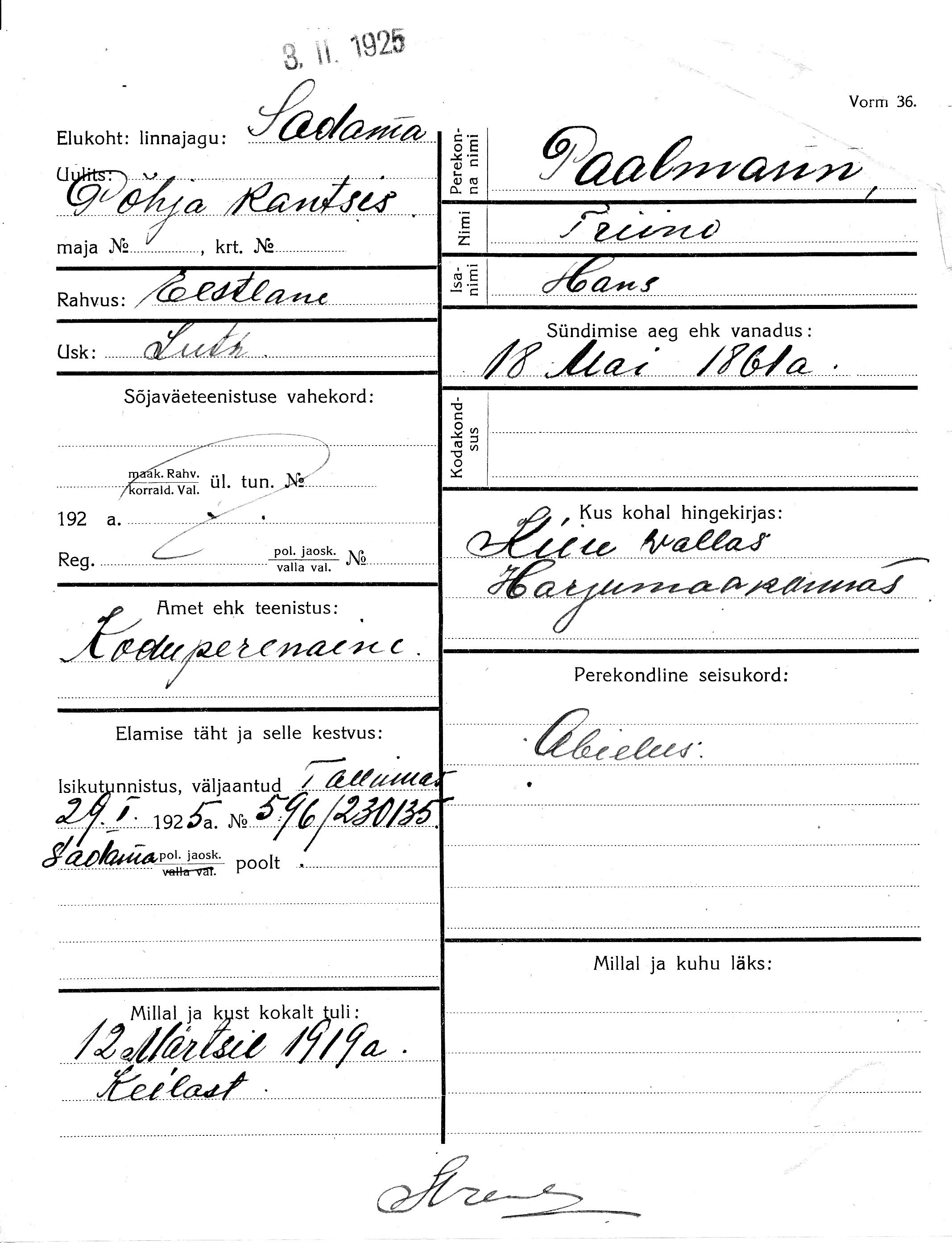 Paalmann, Triino, Hans