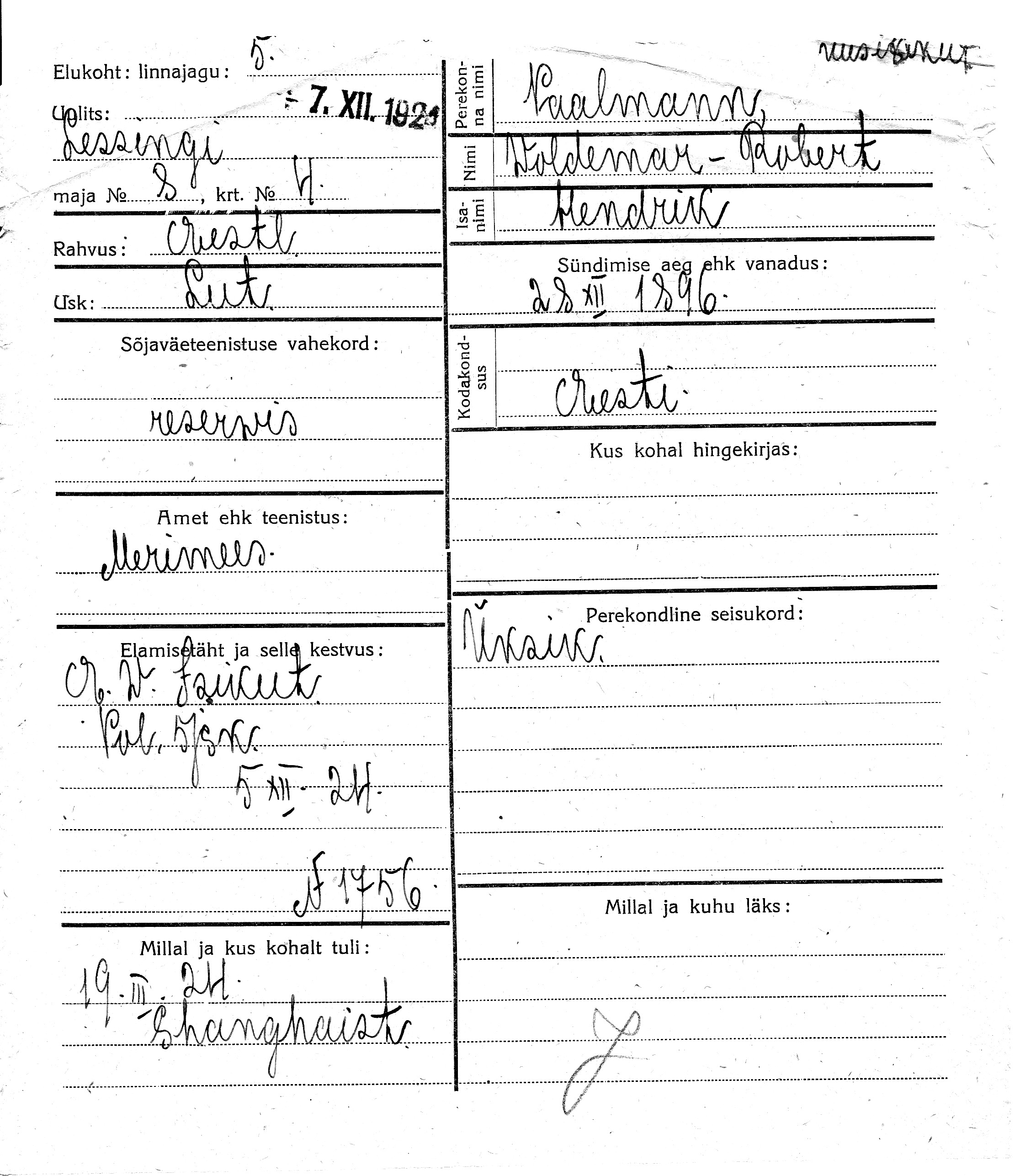 Paalmann, Woldemar-Robert, Hendrik