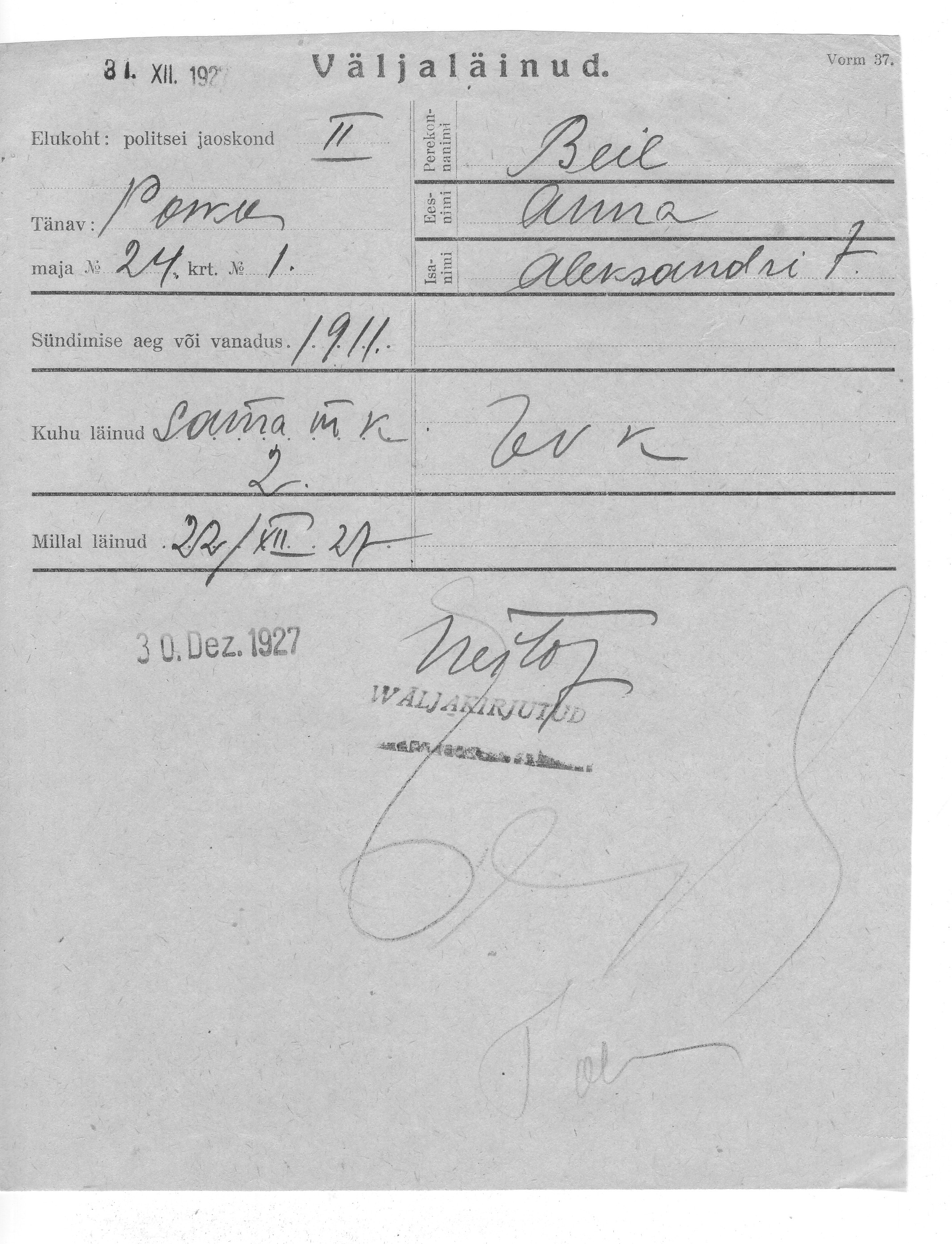 Beil, Anna, Aleksander