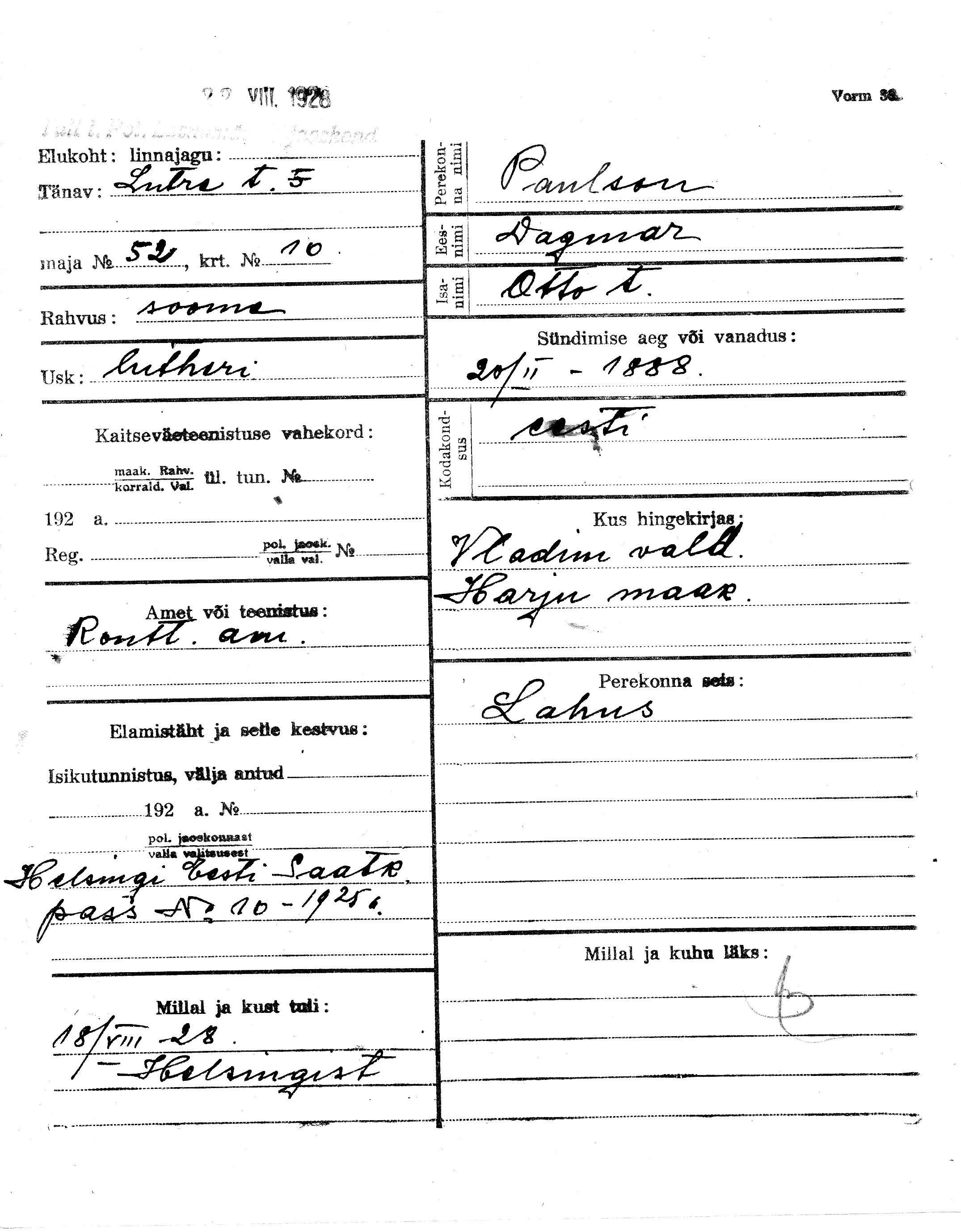 Paulson, Dagmar, Otto