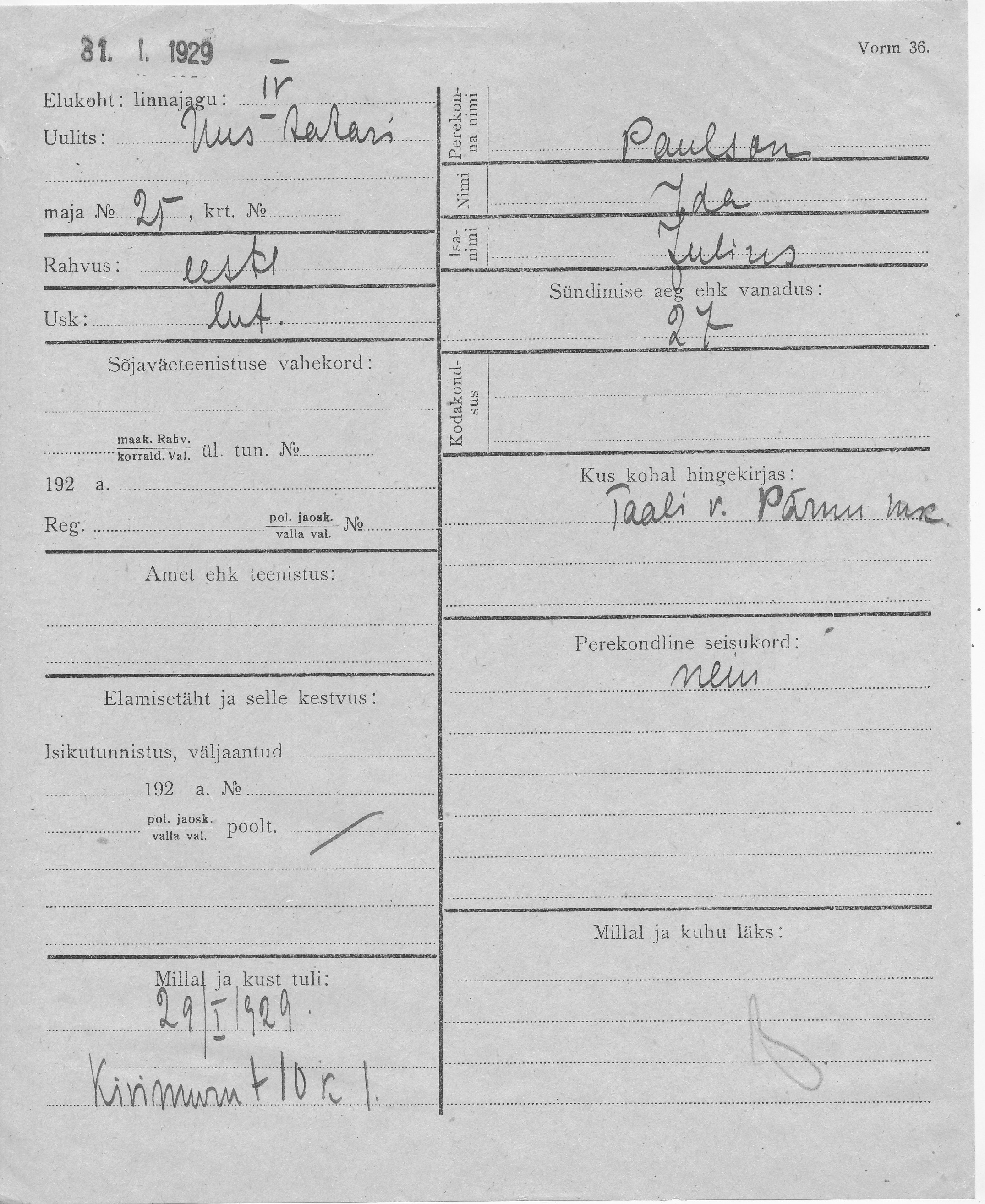 Paulson, Ida, Julius