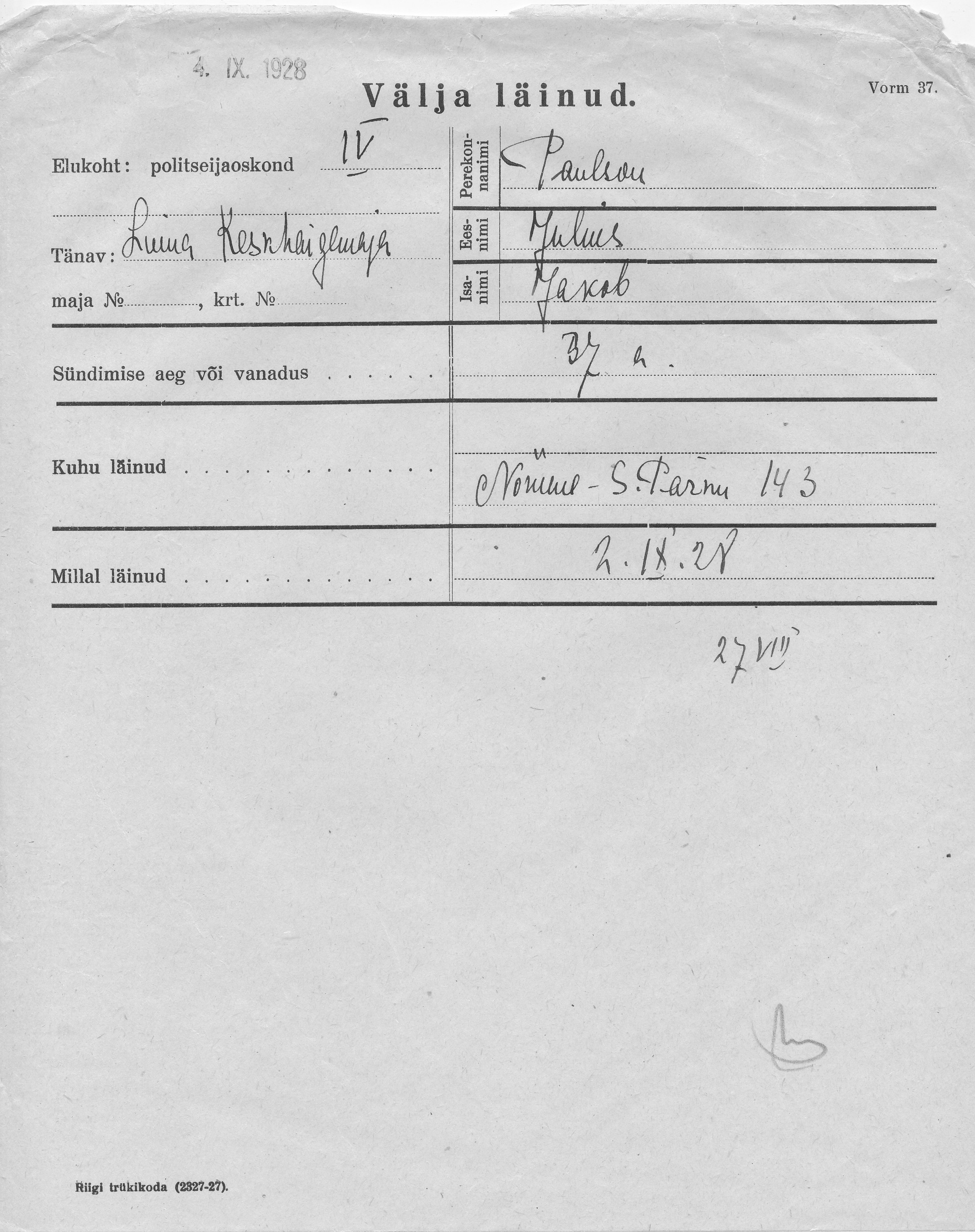 Paulson, Julius, Jakob