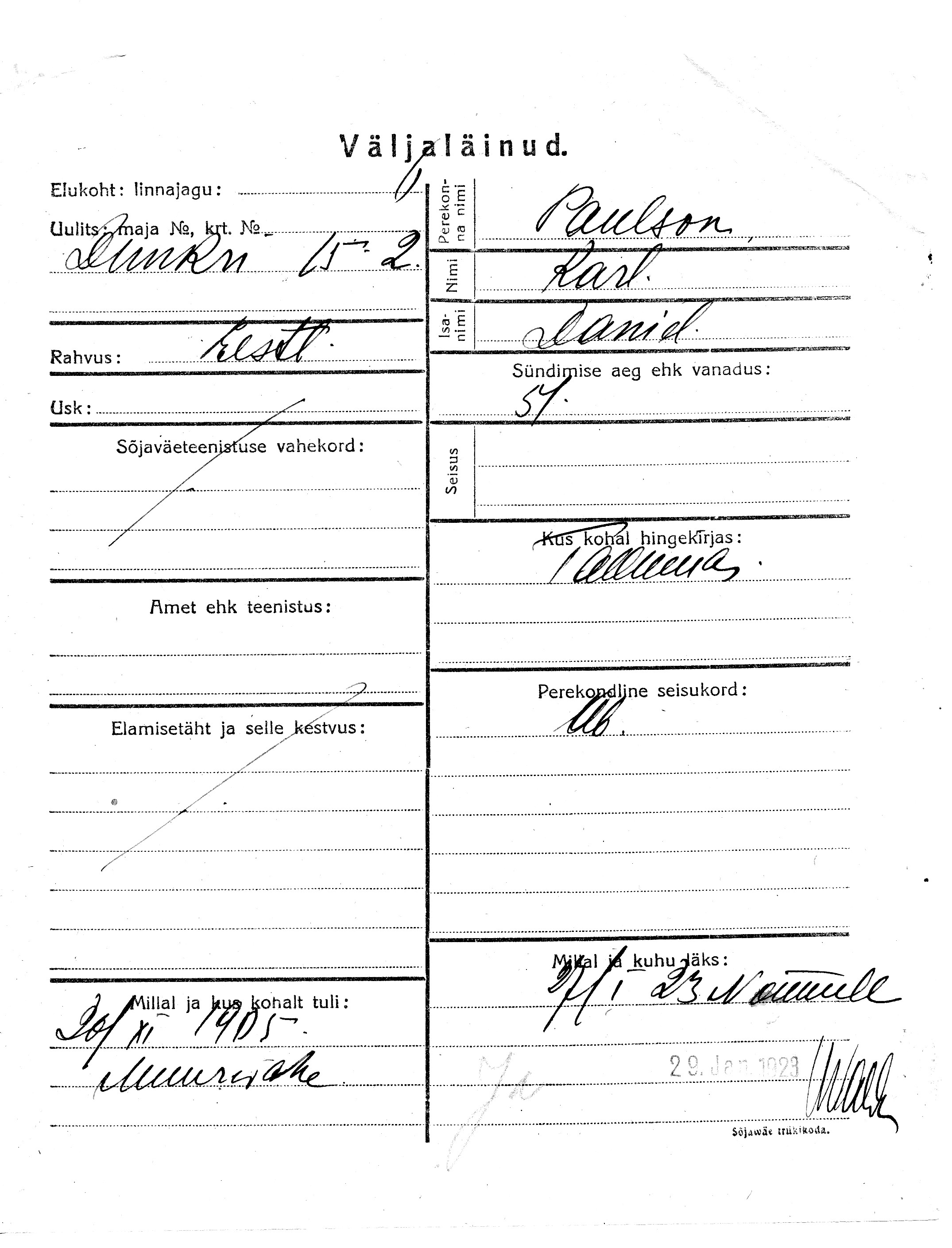 Paulson, Karl, Daniel