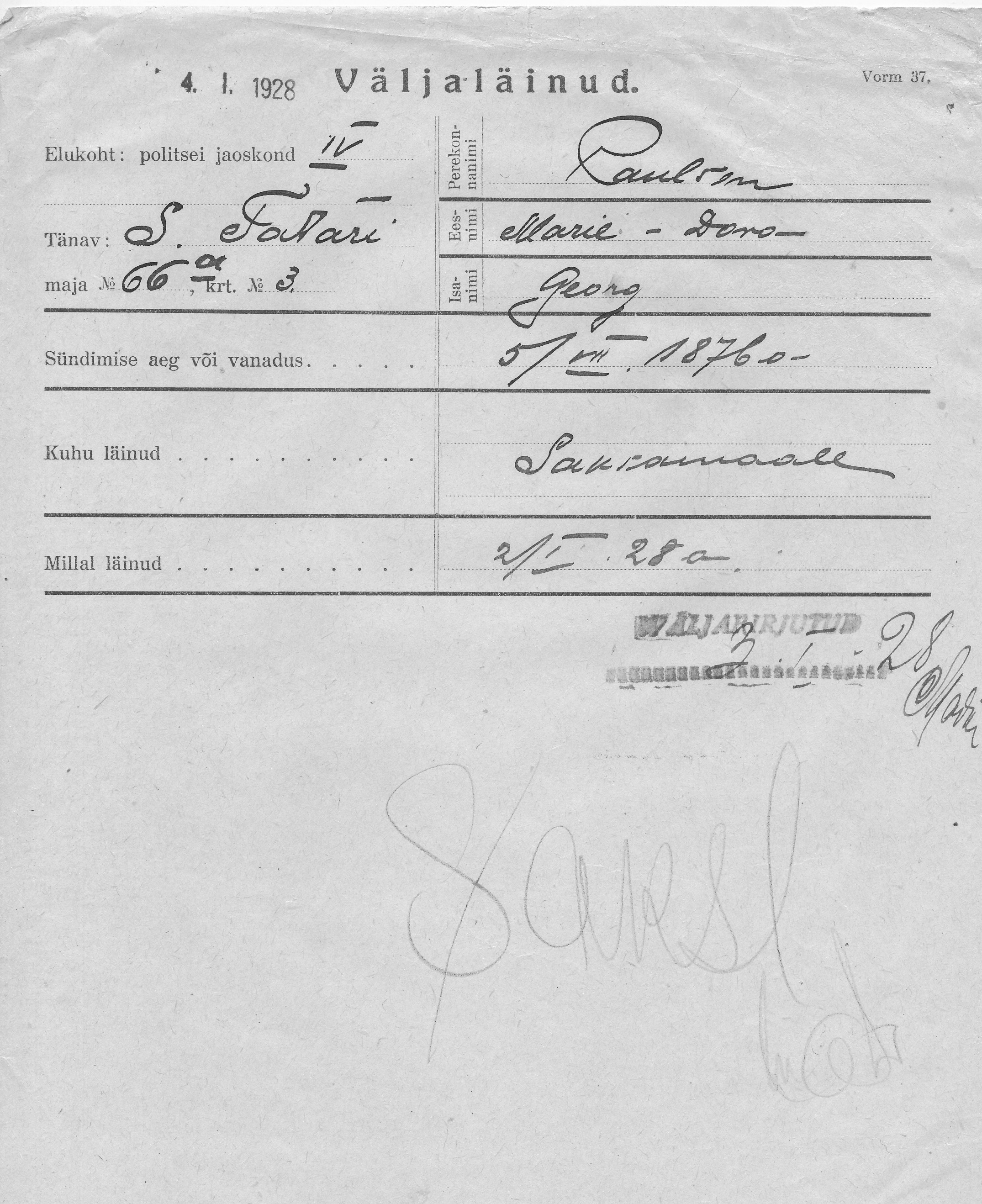 Paulson, Marie-Dora, Georg