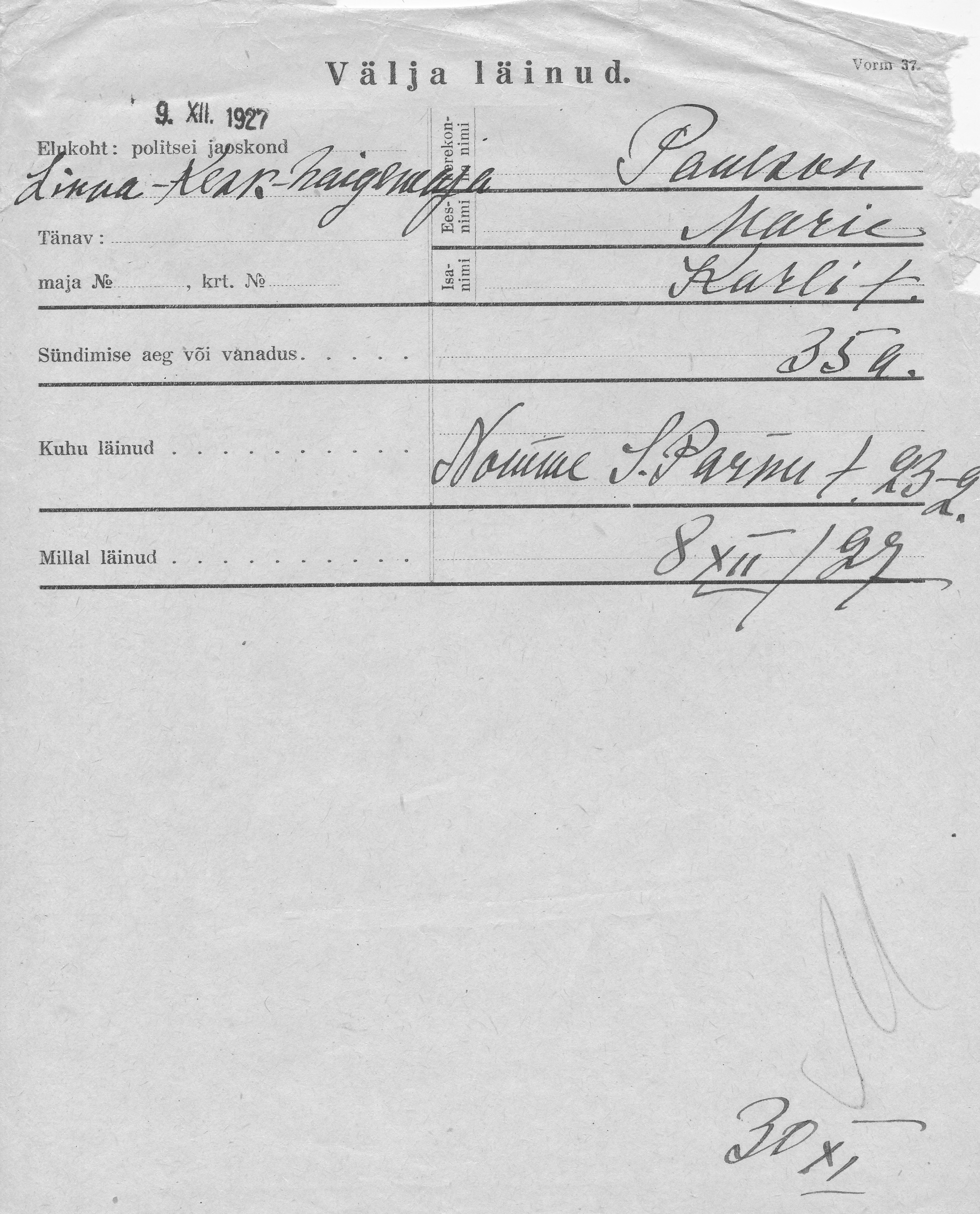 Paulson, Marie, Karl