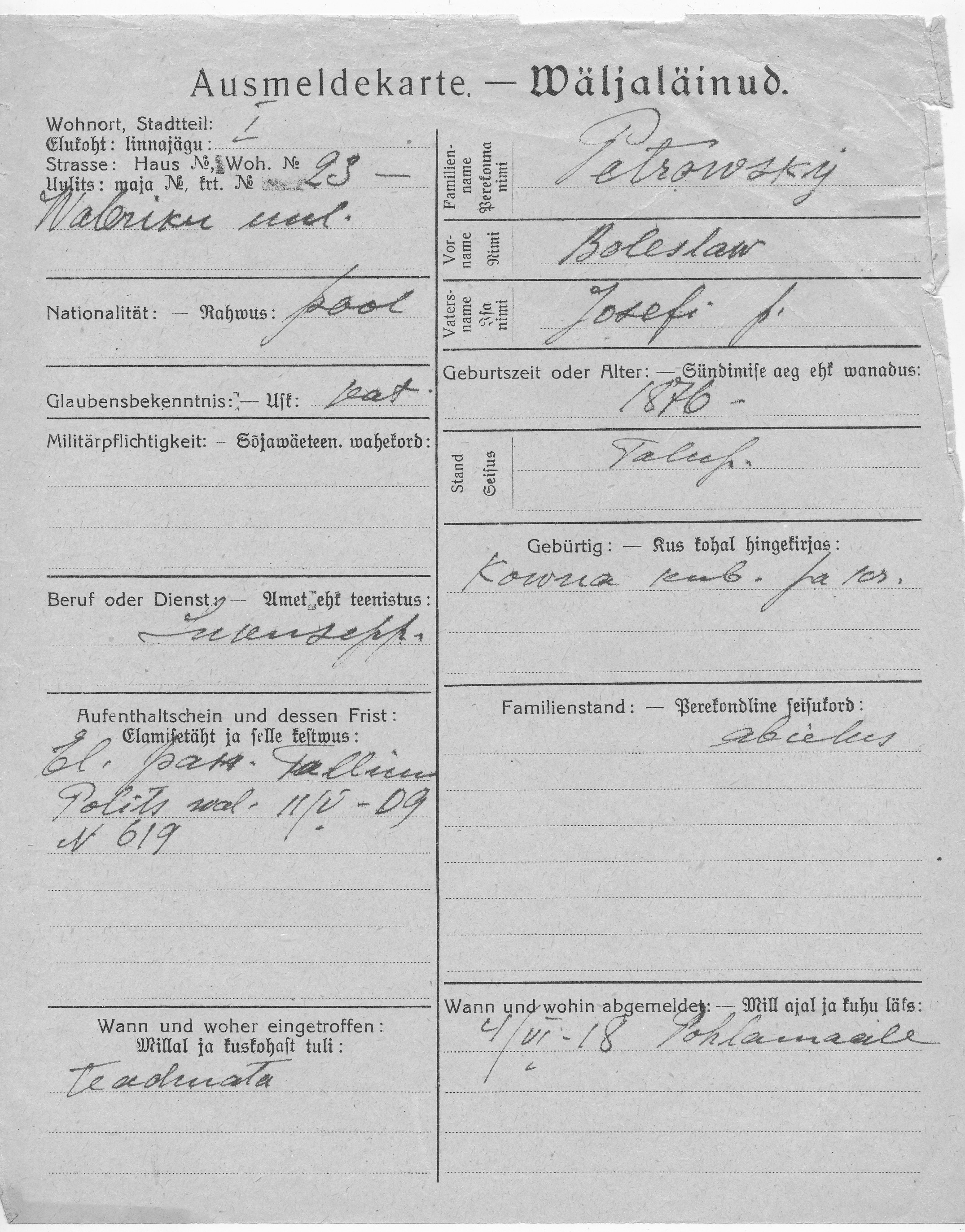 Petrowsky, Boleslaw, Josef