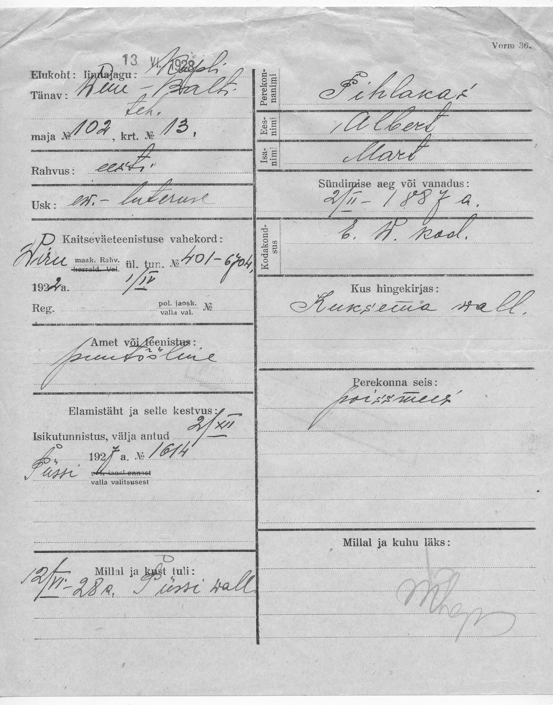 Pihlakas, Albert, Mart