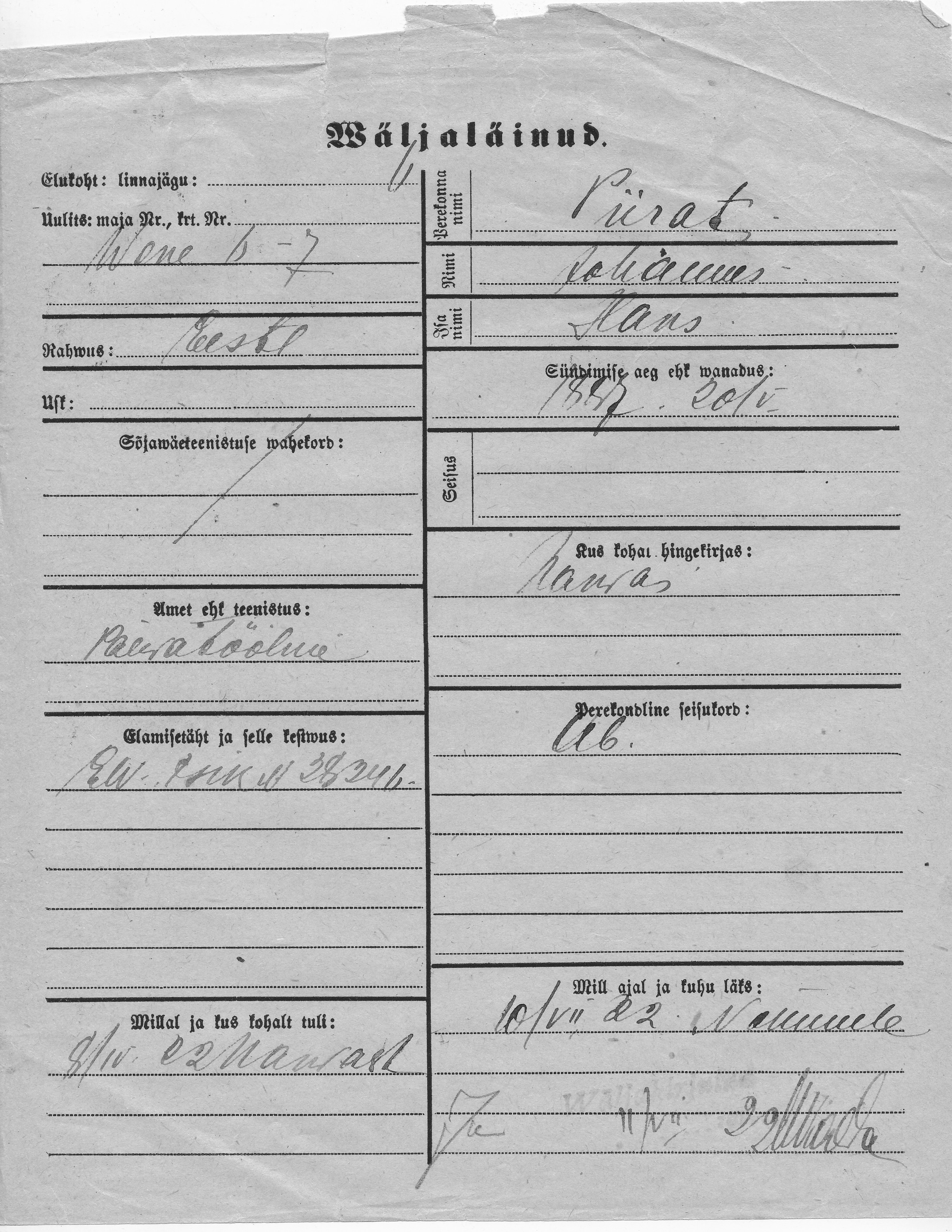 Piirat, Johannes, Hans