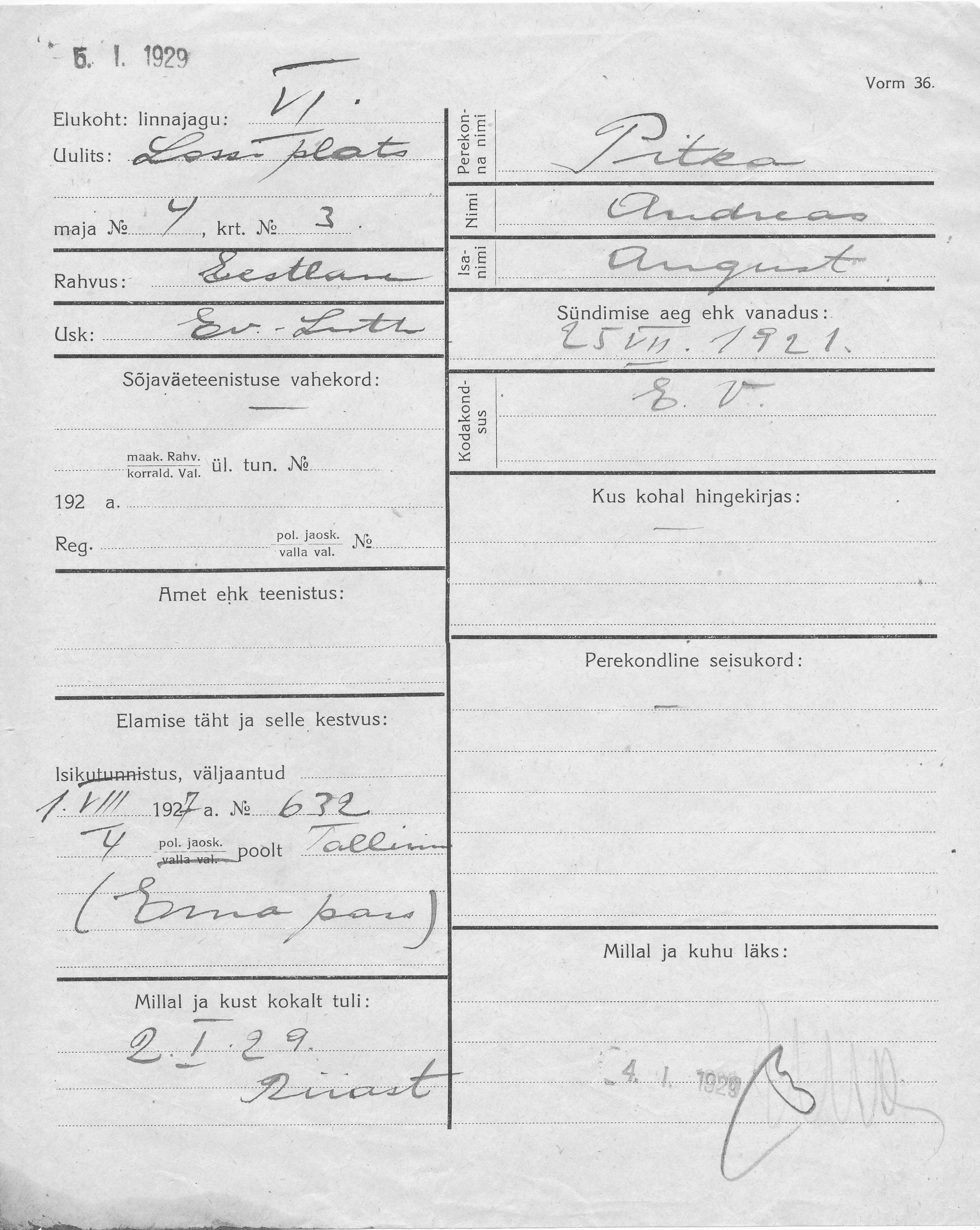 Pitka, Andreas, August