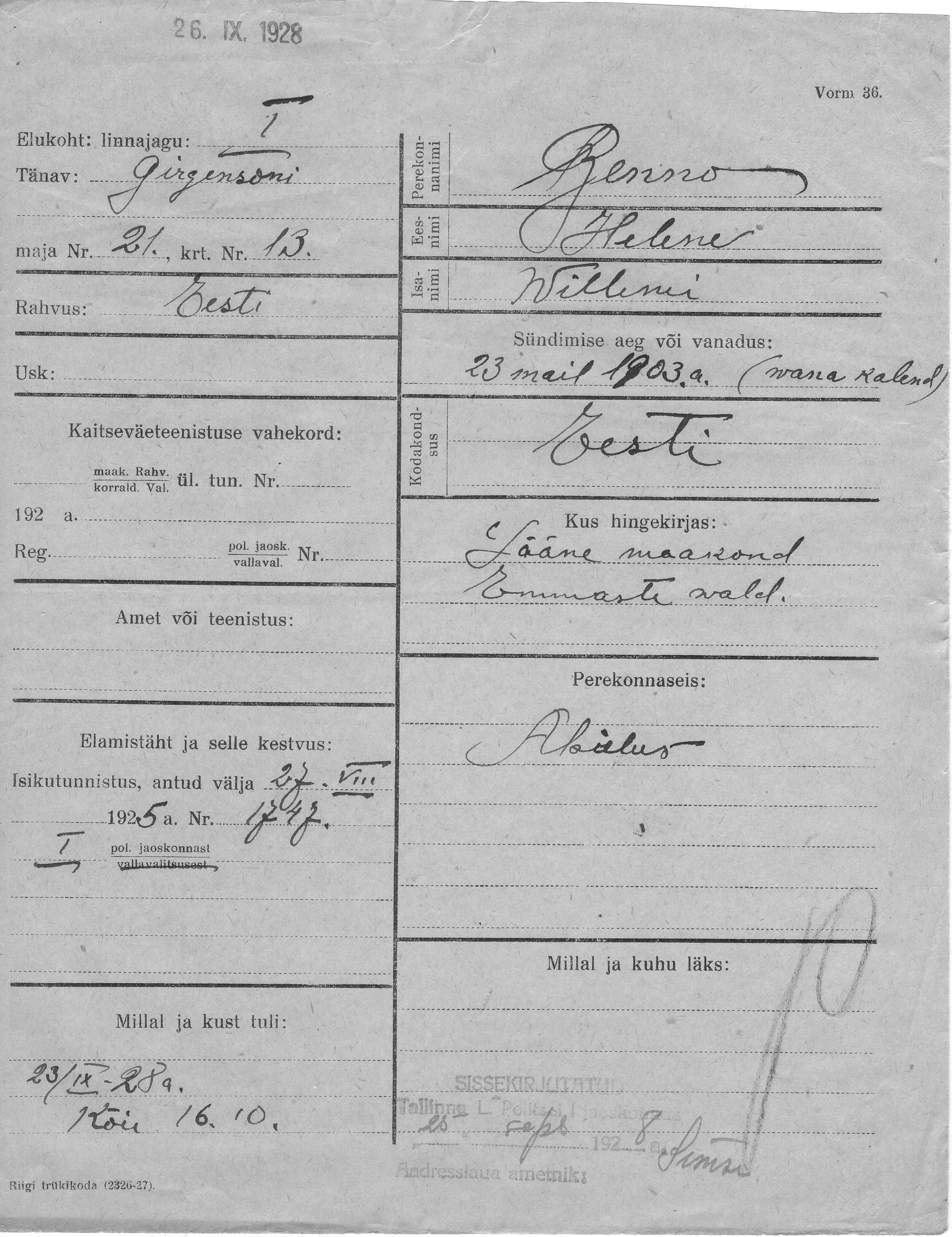 Benno, Helene, Willem