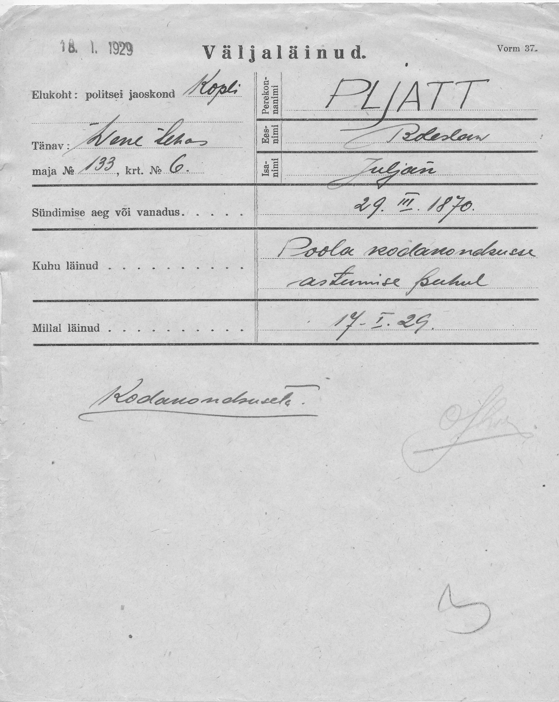 Pljatt, Boleslaw, Juljan