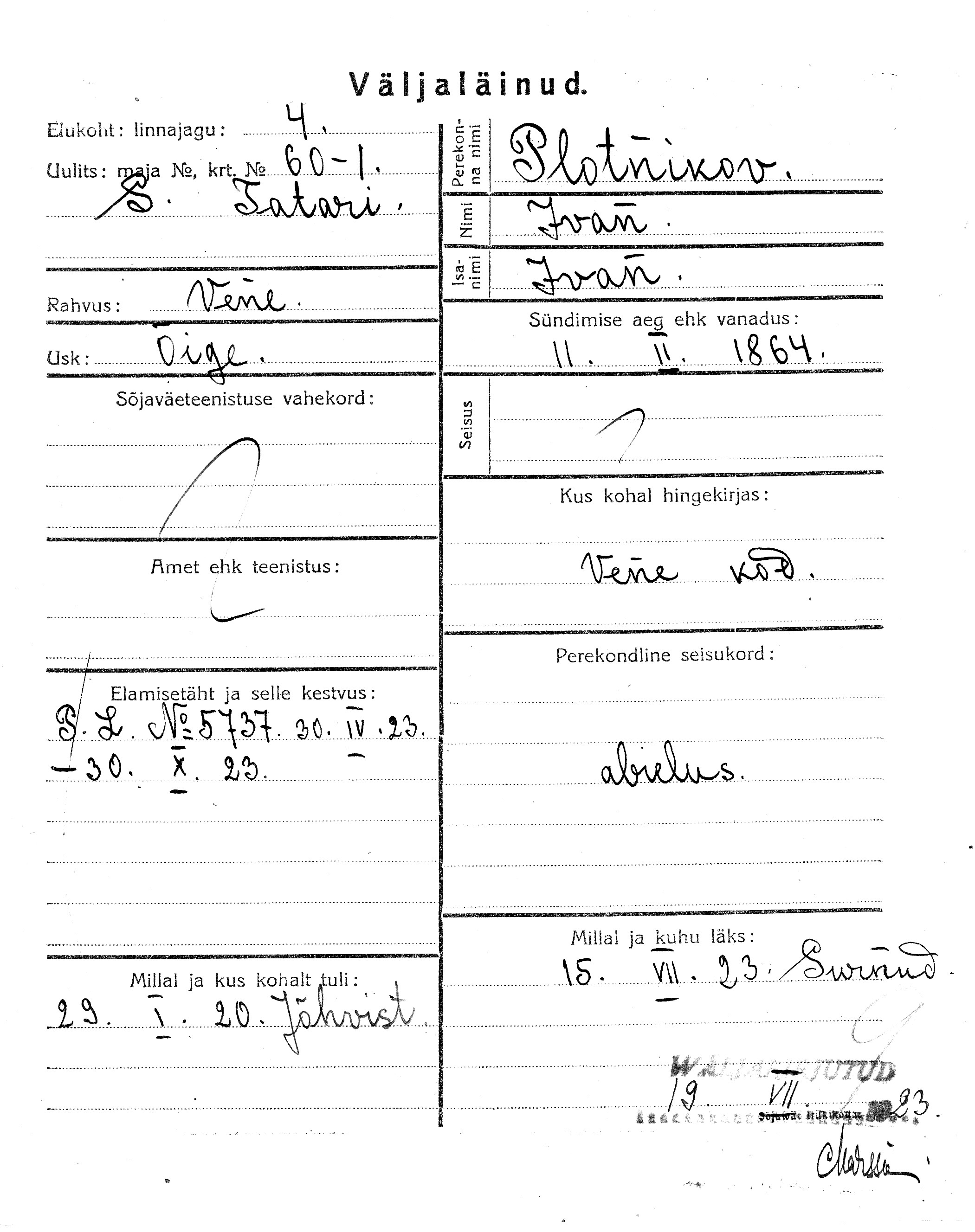 Plotnikov, Ivan, Ivan