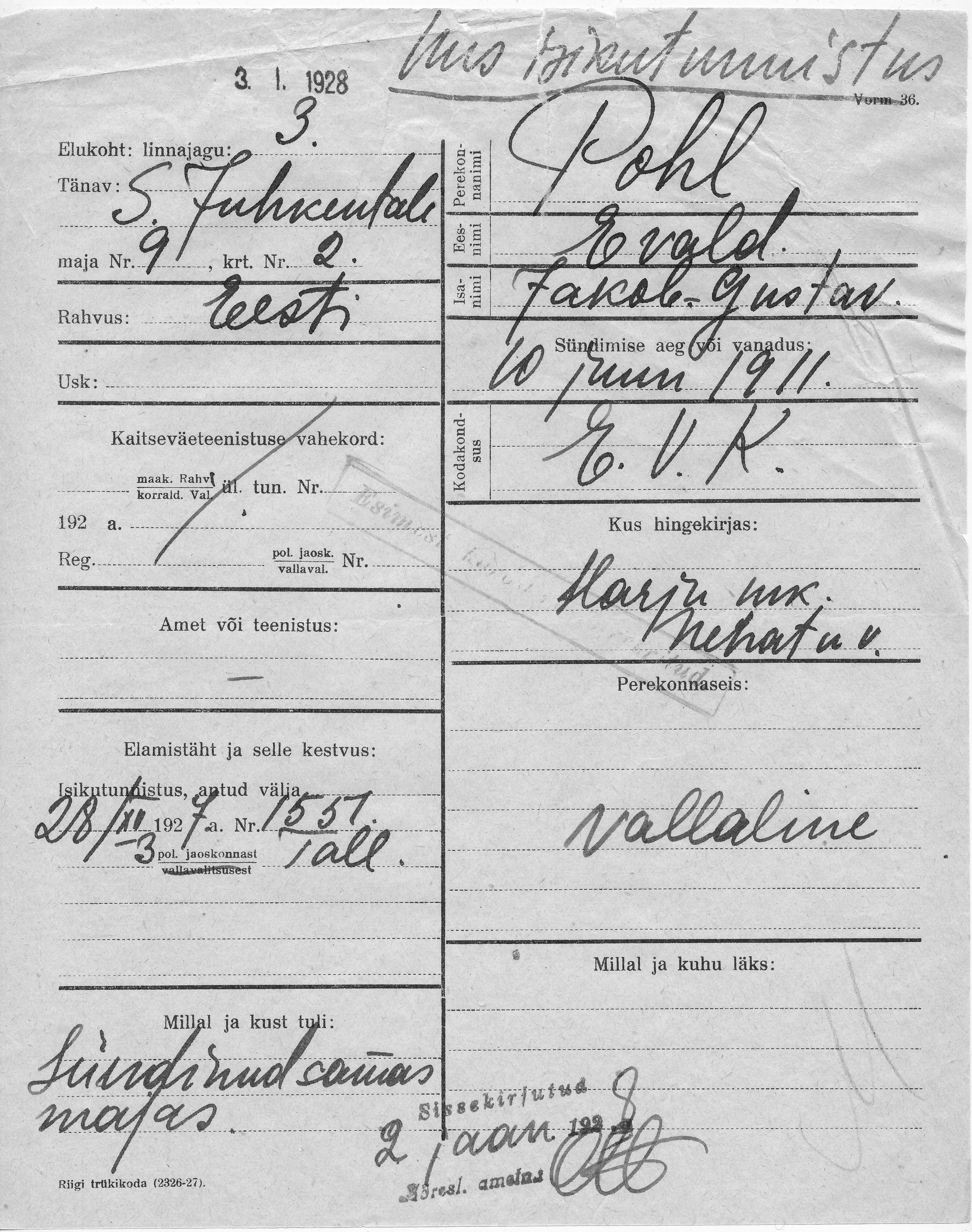 Pohl, Evald, Jakob-Gustav