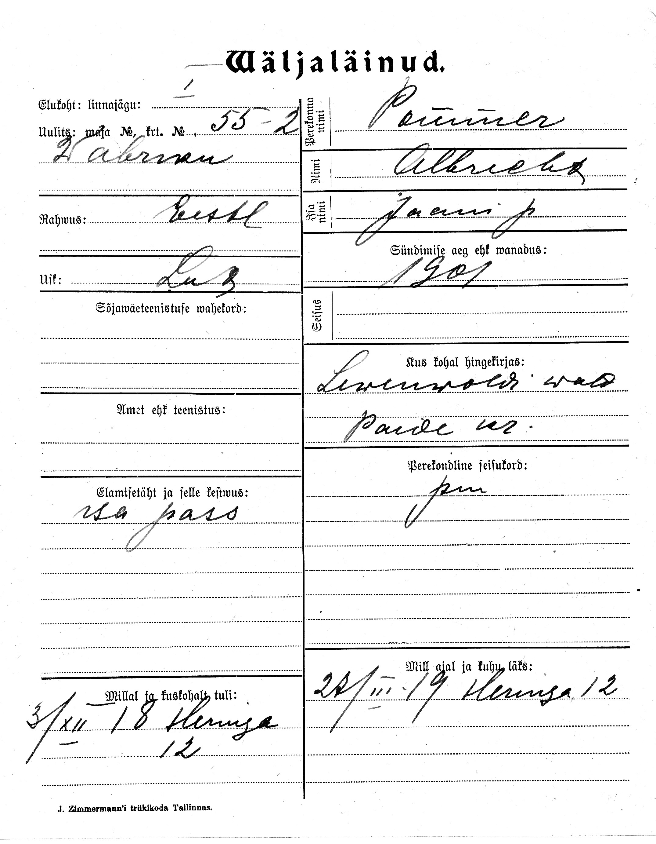 Pommer, Albrecht, Jaan