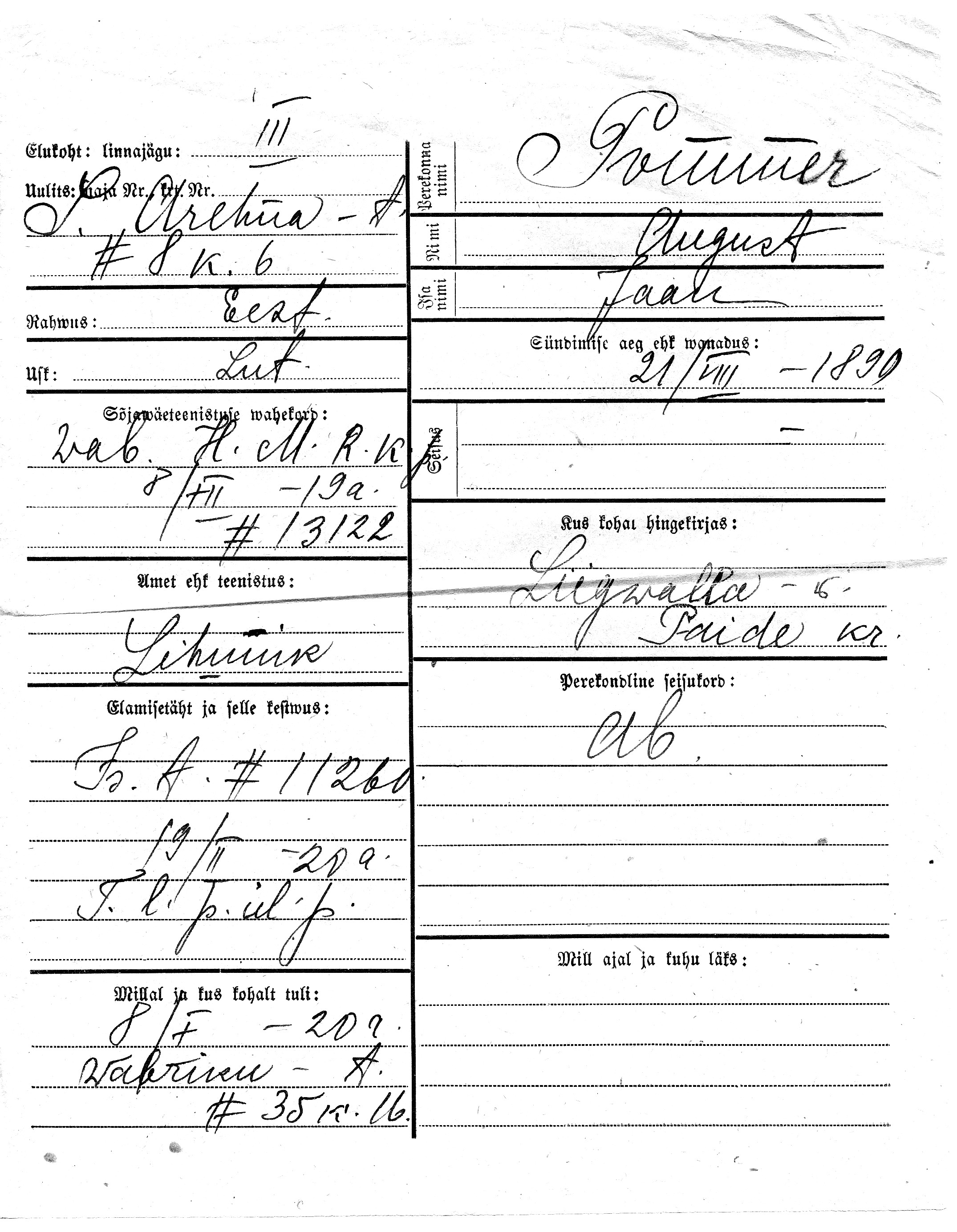 Pommer, August, Jaan