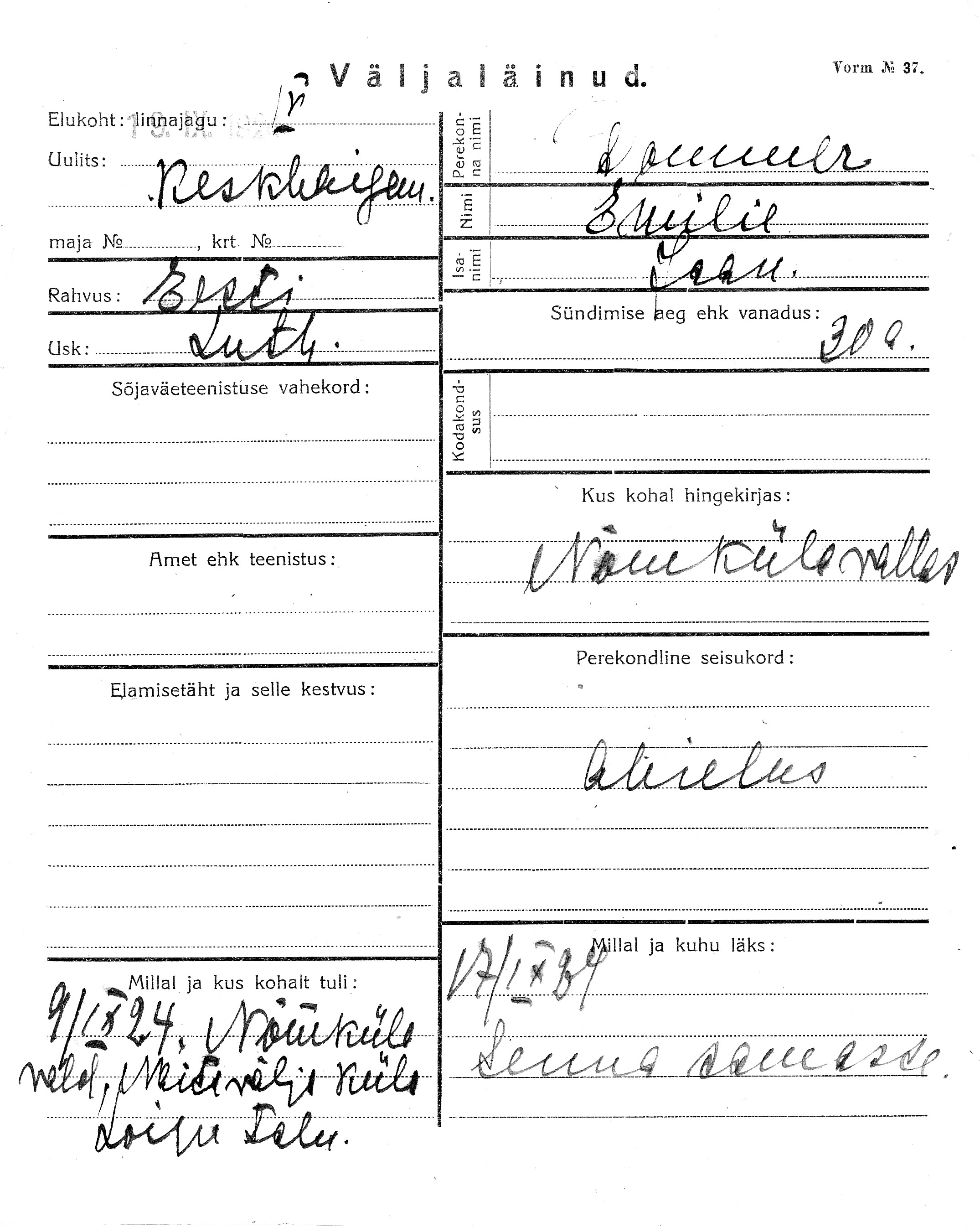 Pommer, Emilie, Jaan