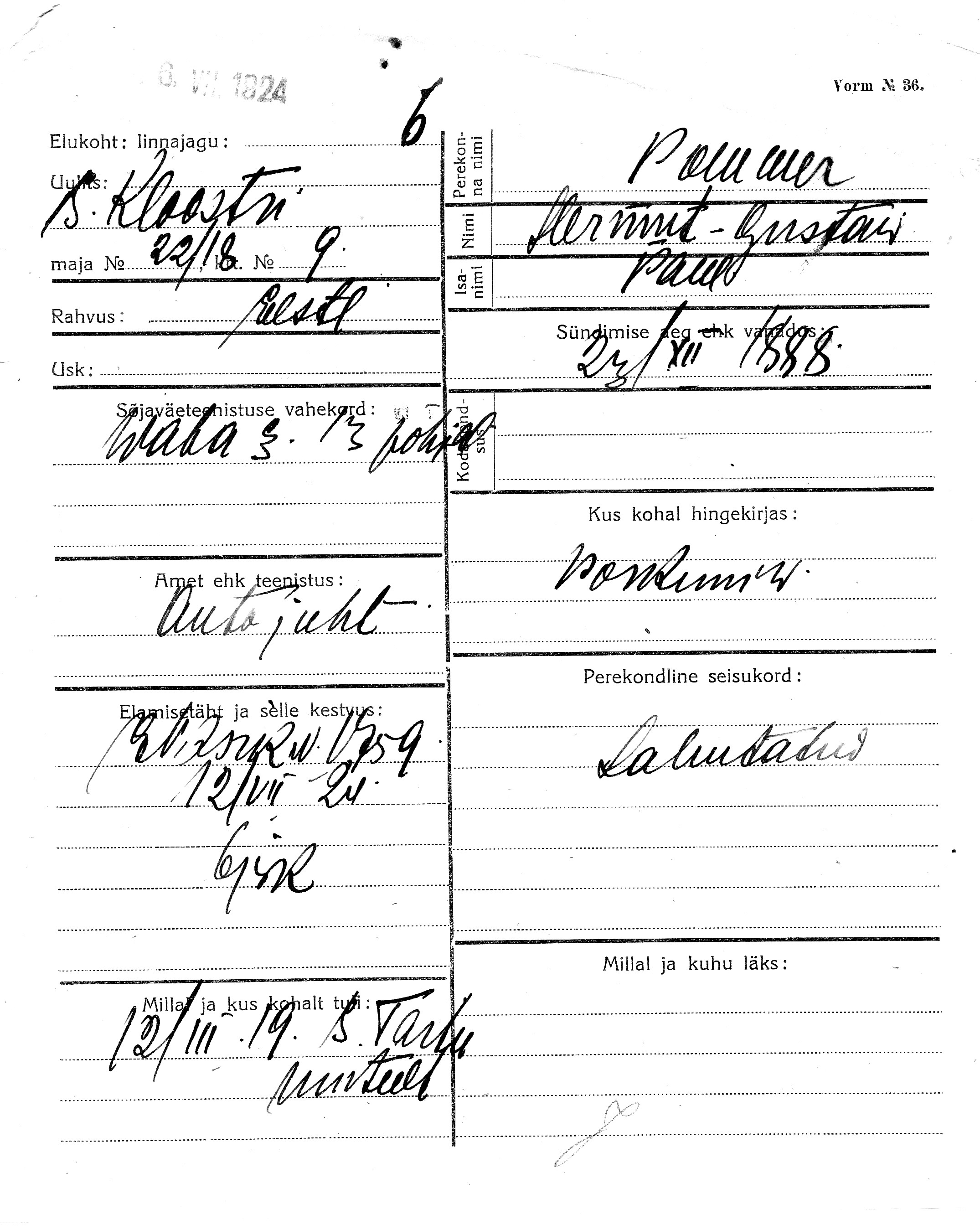 Pommer, Hermut-Gustaw, Paul