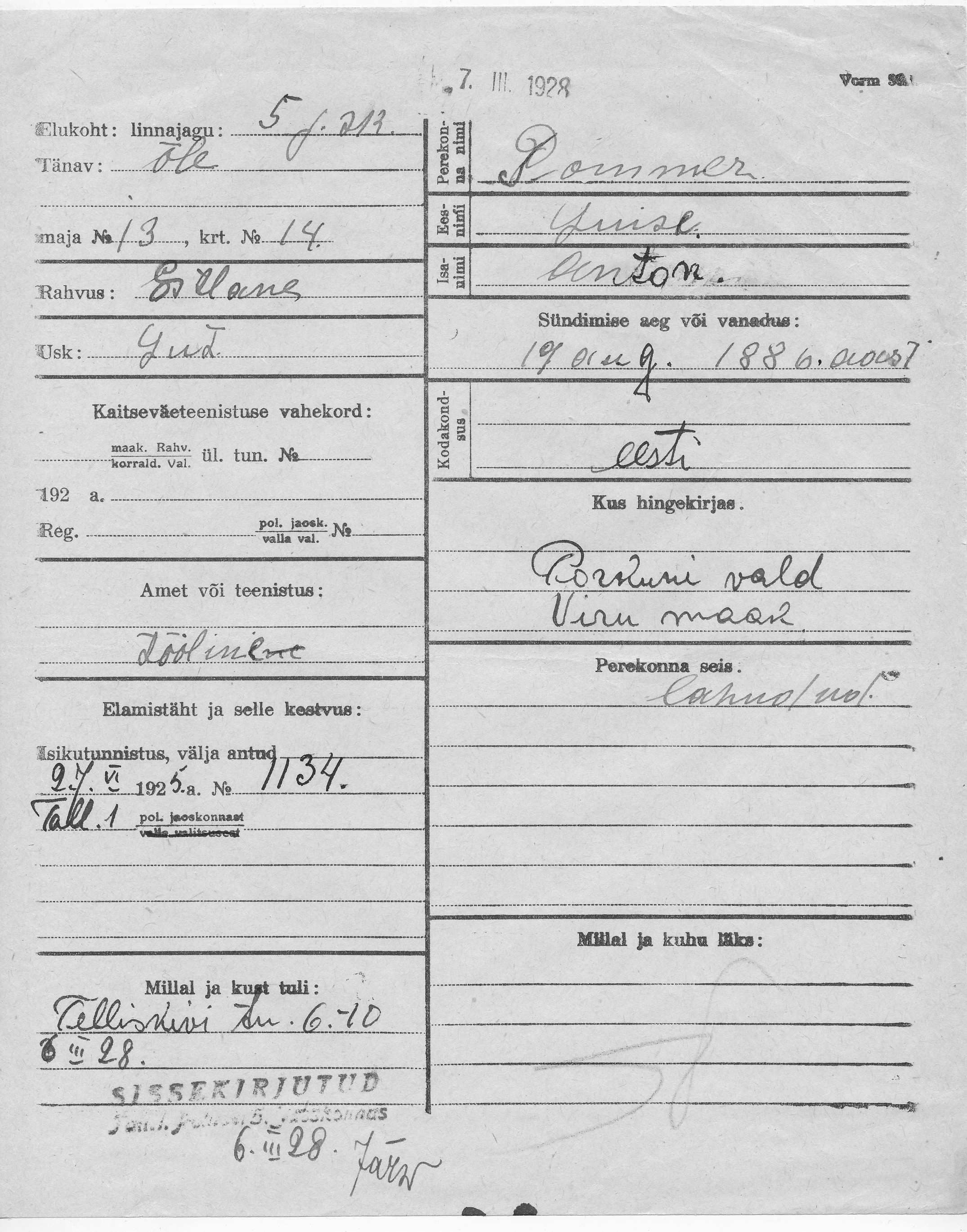 Pommer, Luise, Anton