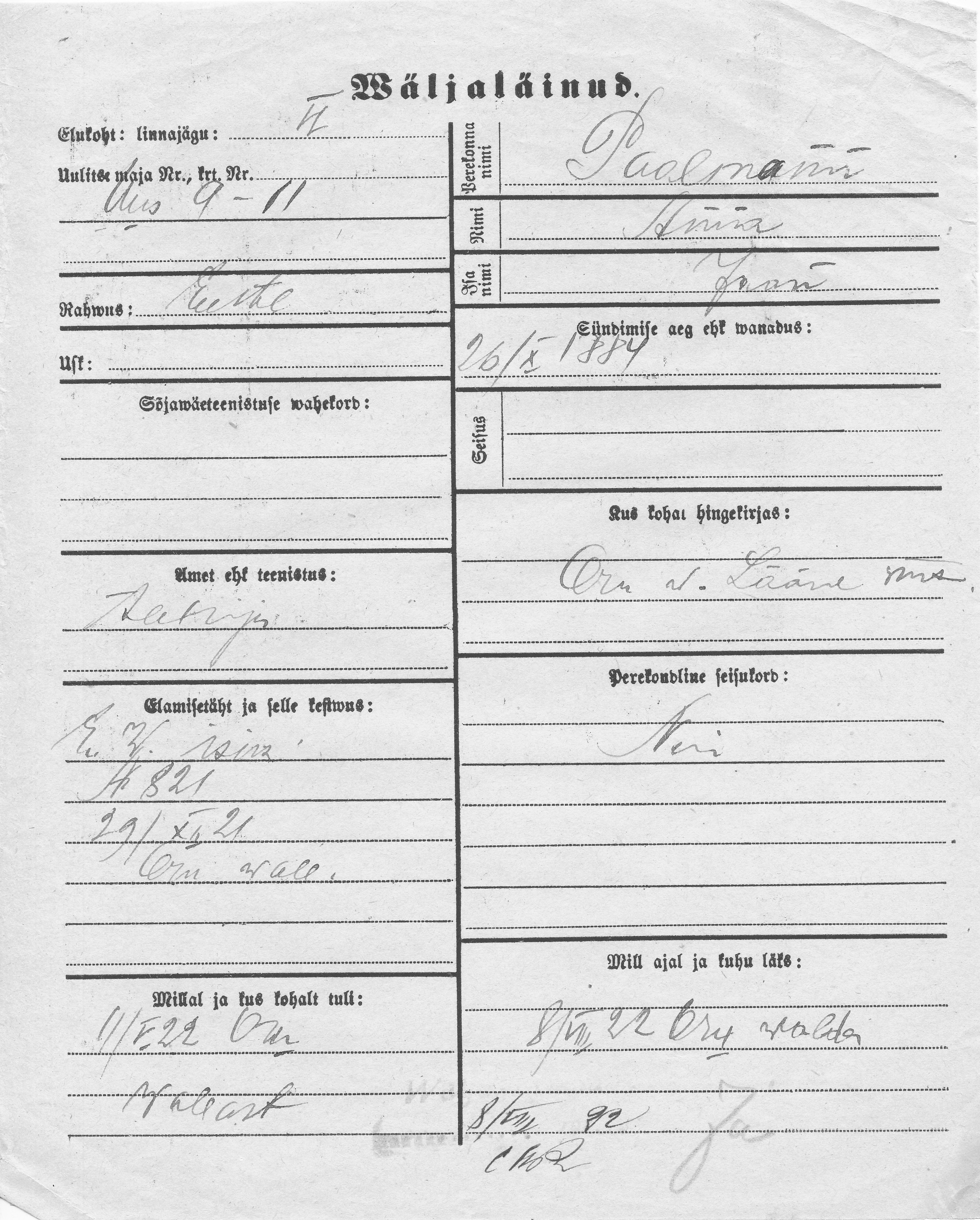 Paalmann, Anna, Jaan