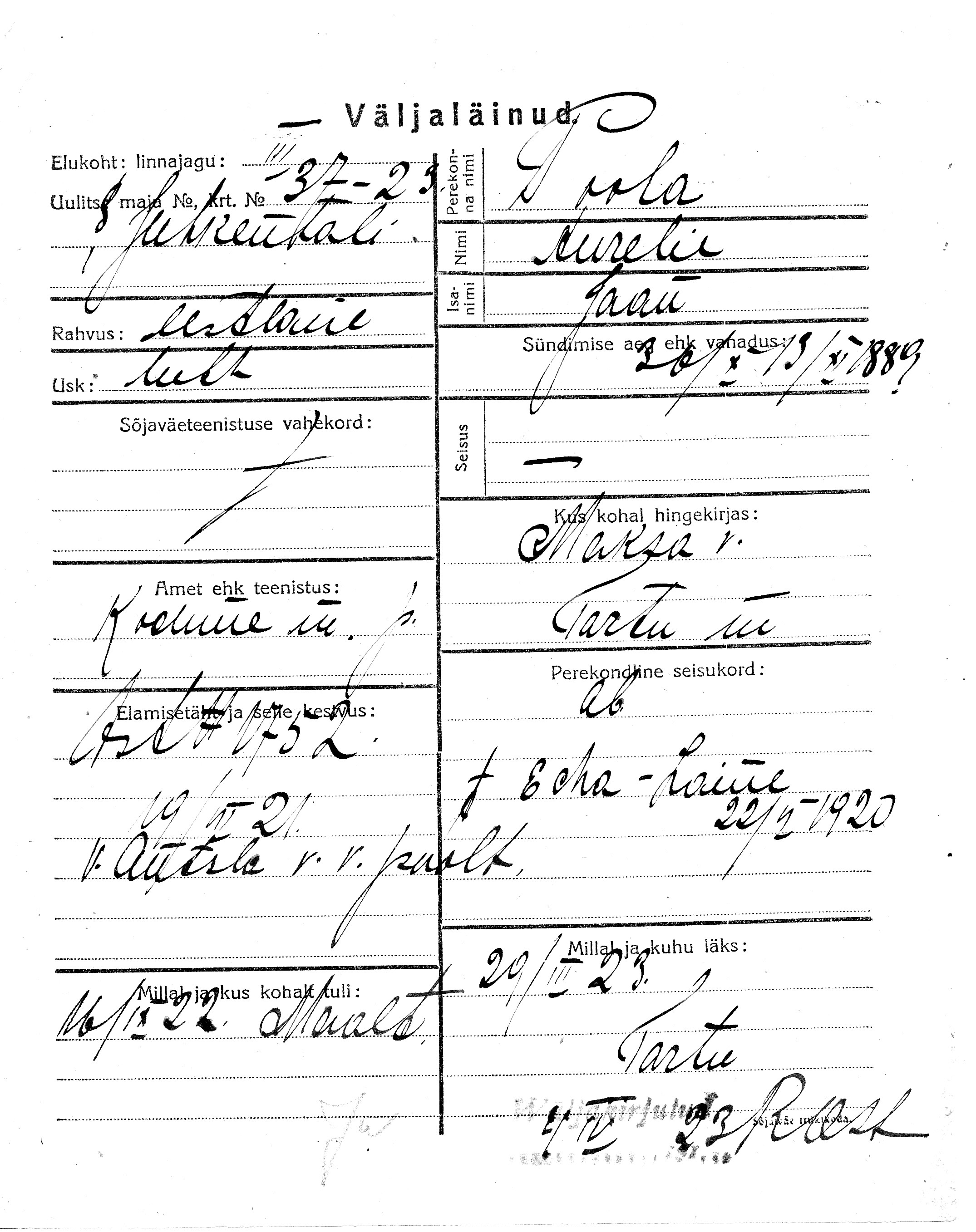 Poola, Aurelie, Jaan