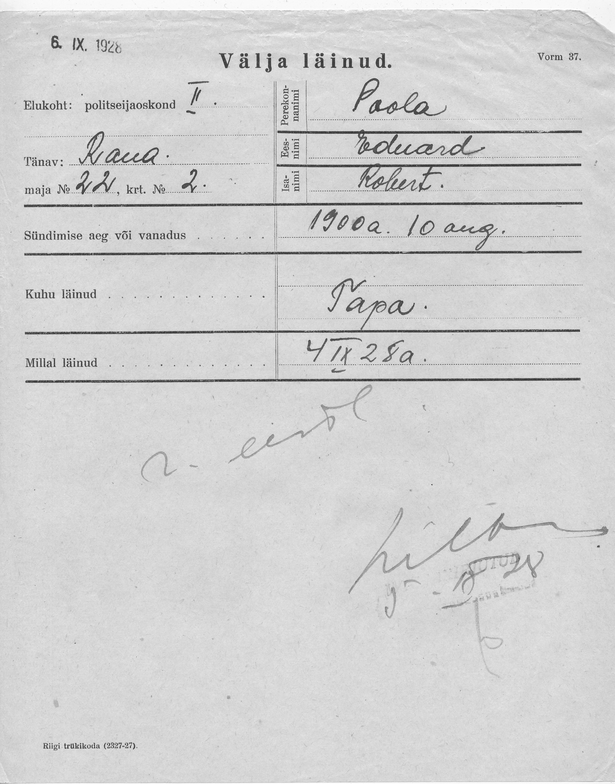 Poola, Eduard, Robert