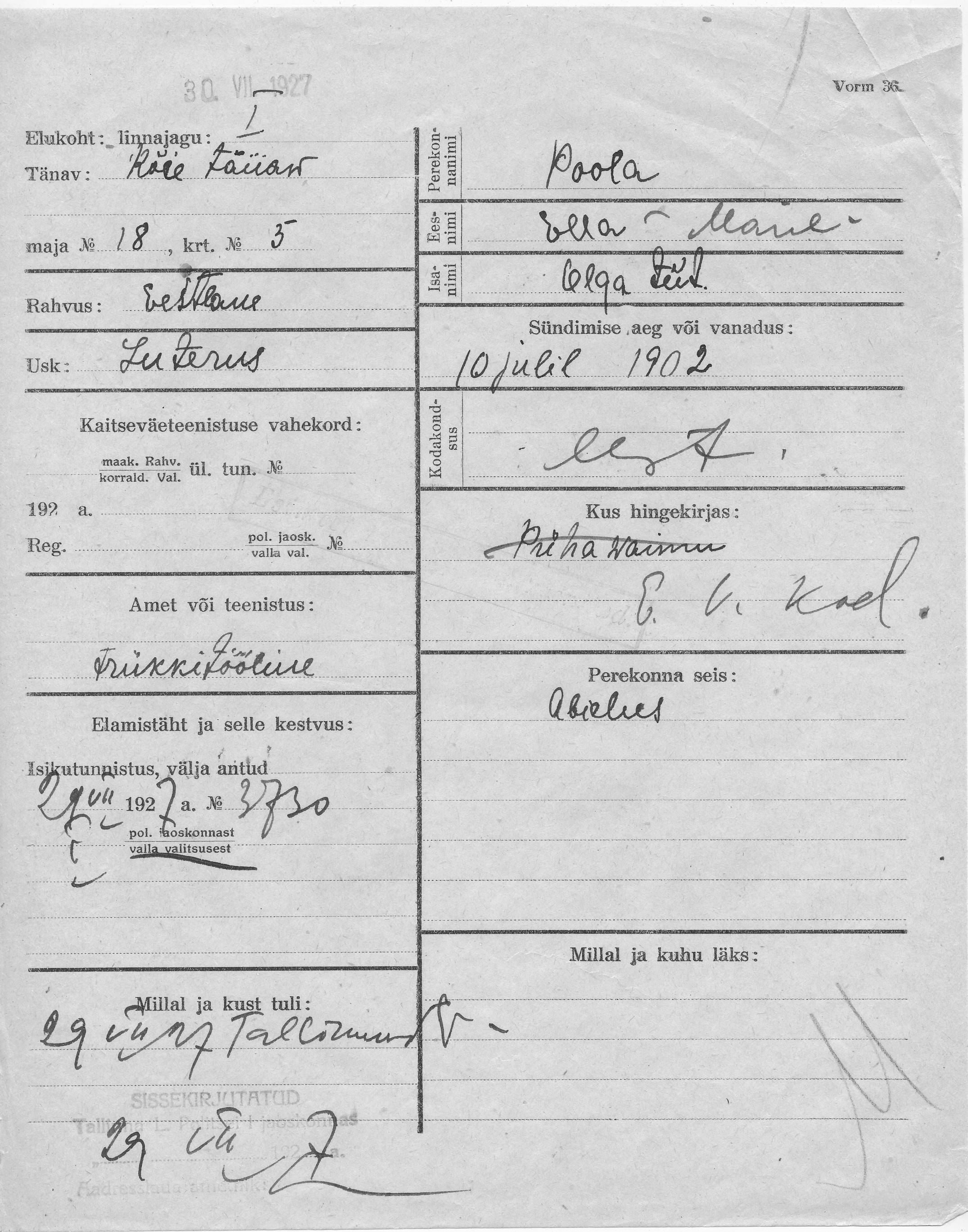 Poola, Ella-Marie, Olga