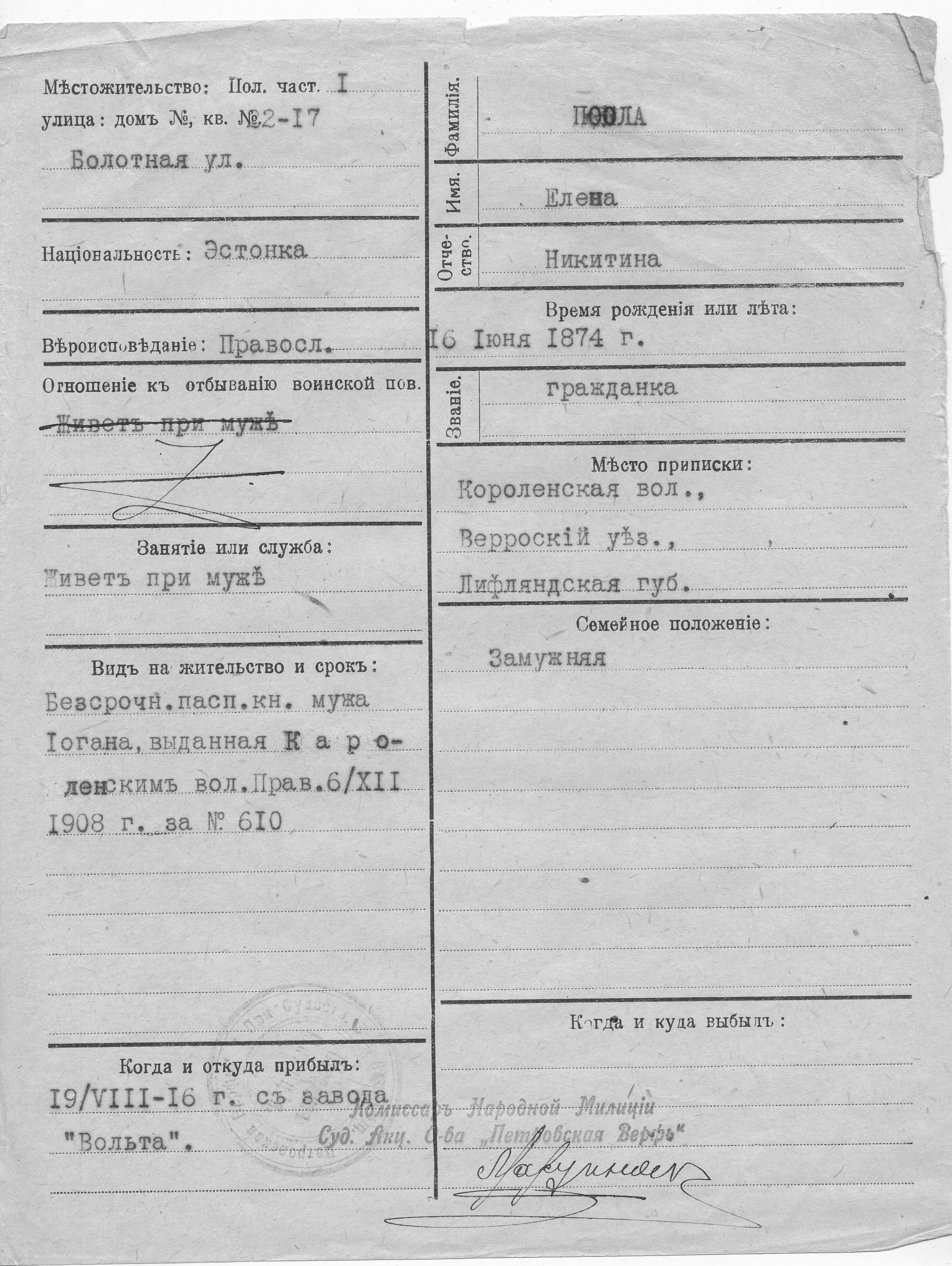 Poola, Jelena, Nikita