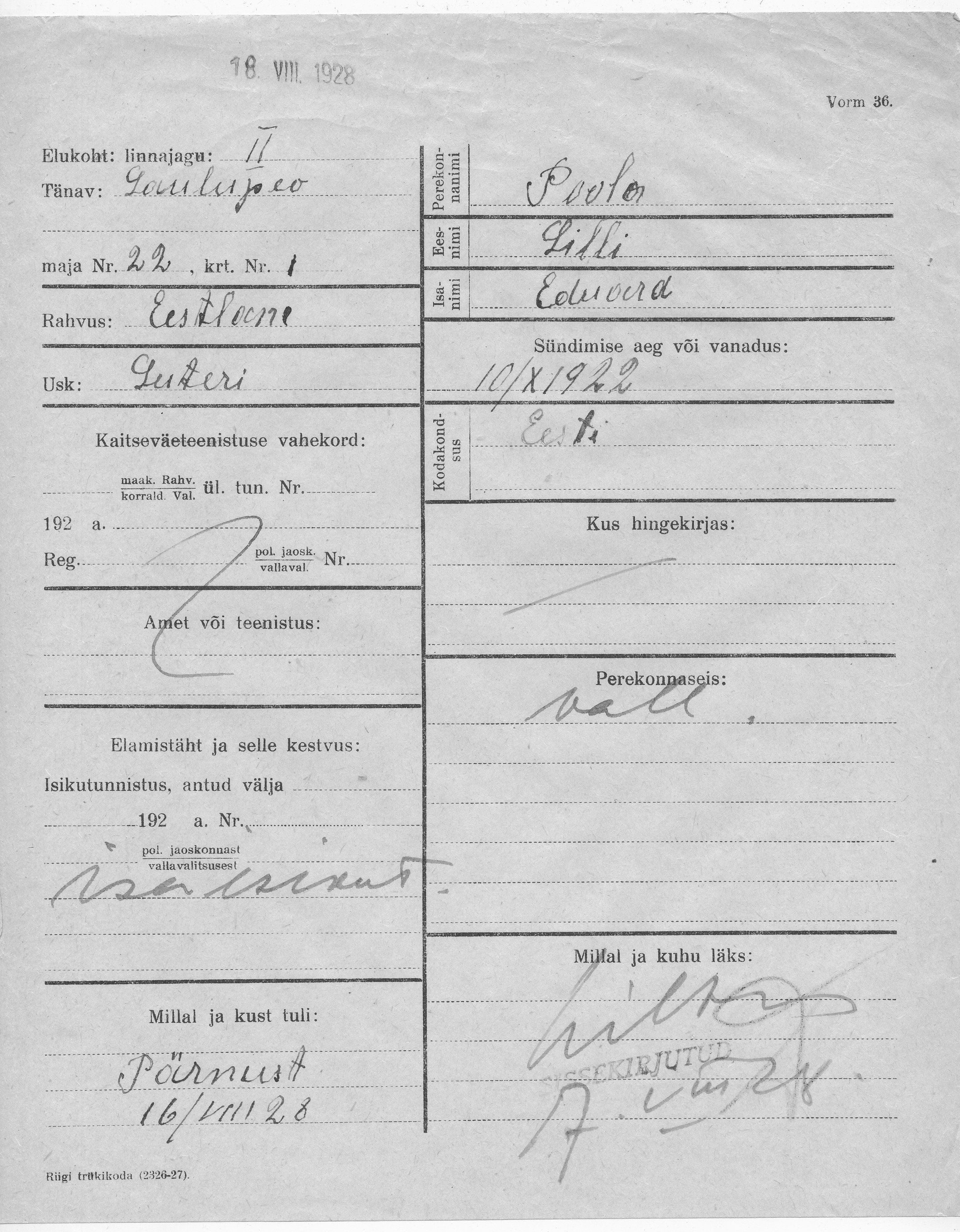 Poola, Lilli, Eduard