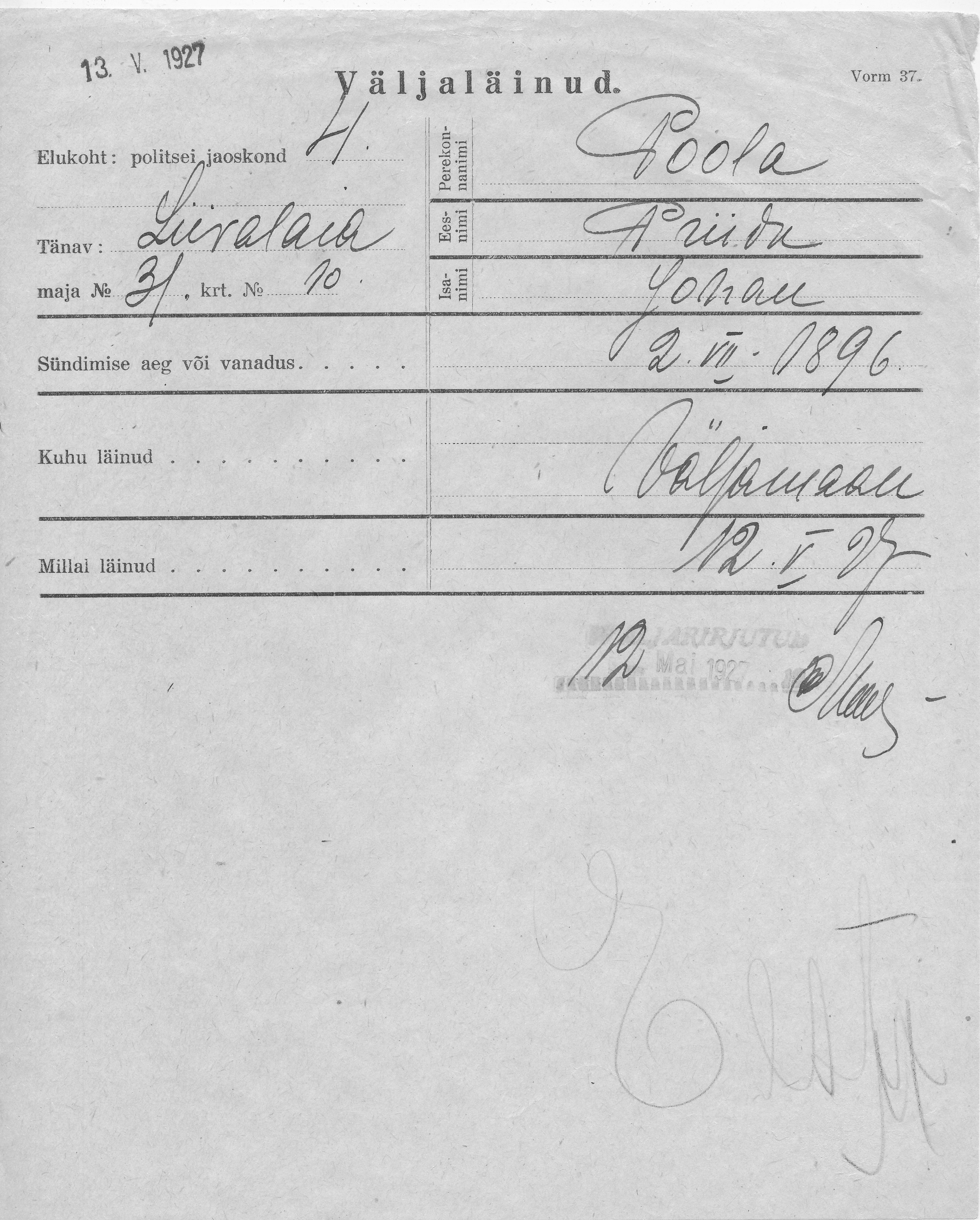 Poola, Priidik, Johan