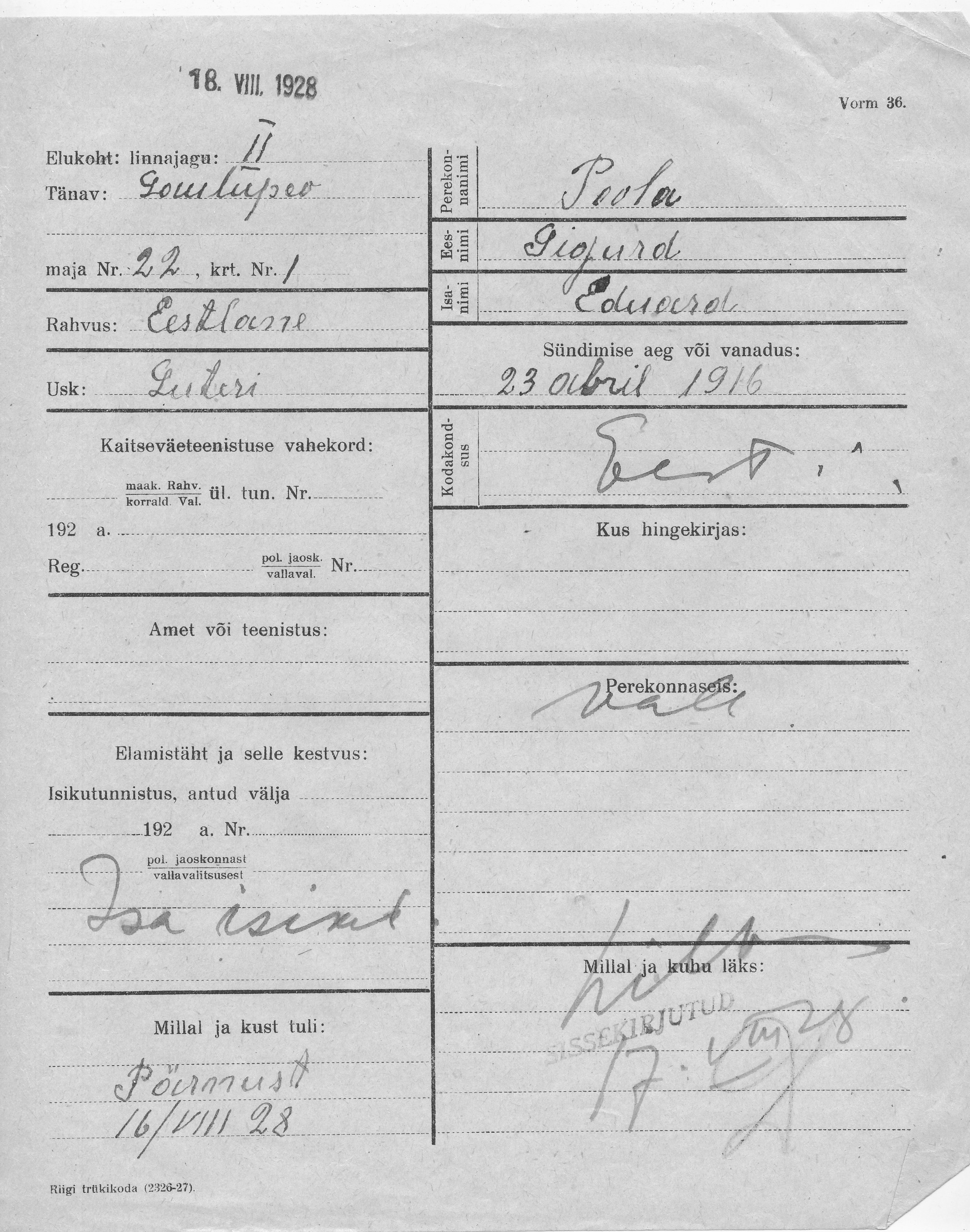 Poola, Sigurd, Eduard