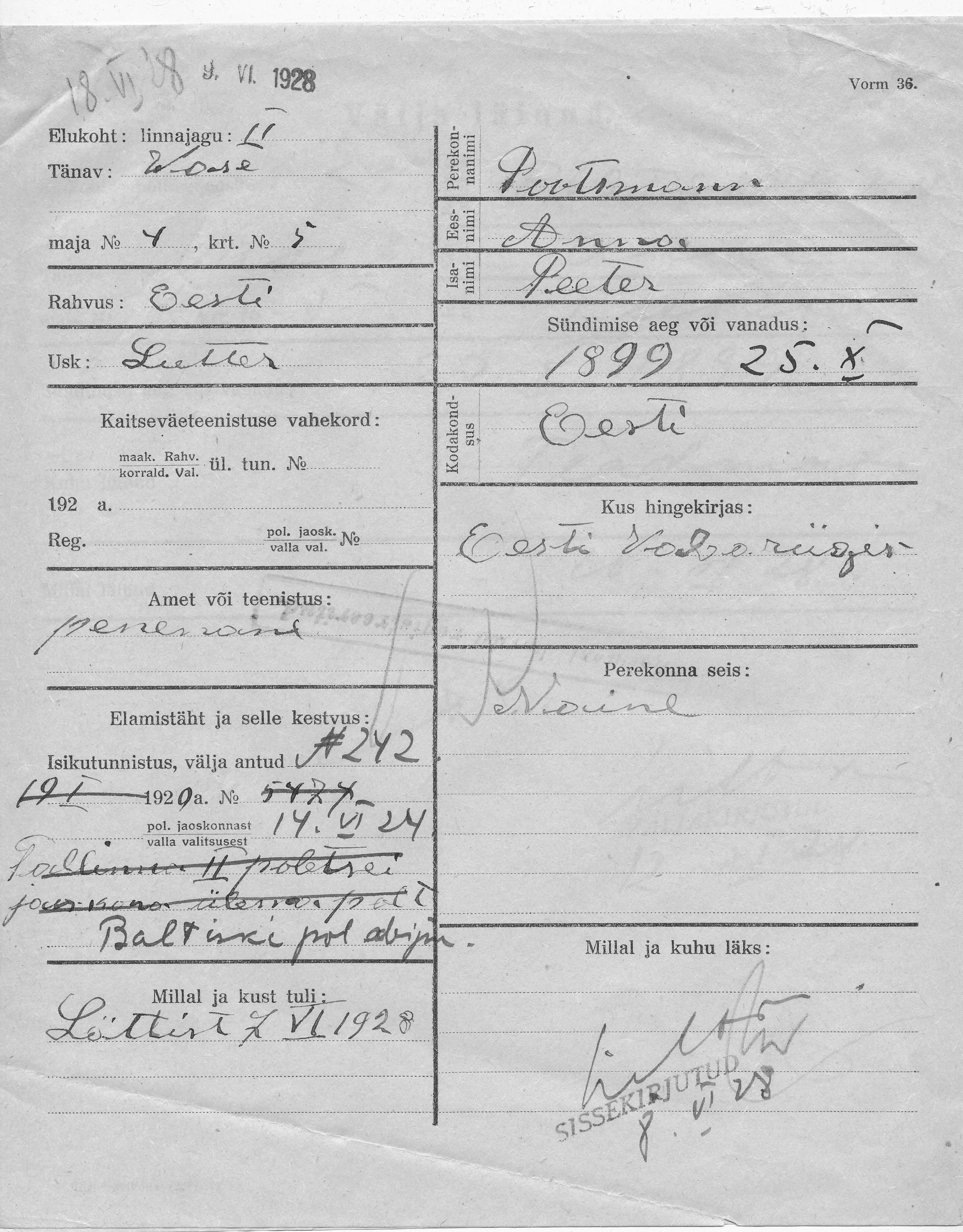 Pootsmann, Anna, Peeter