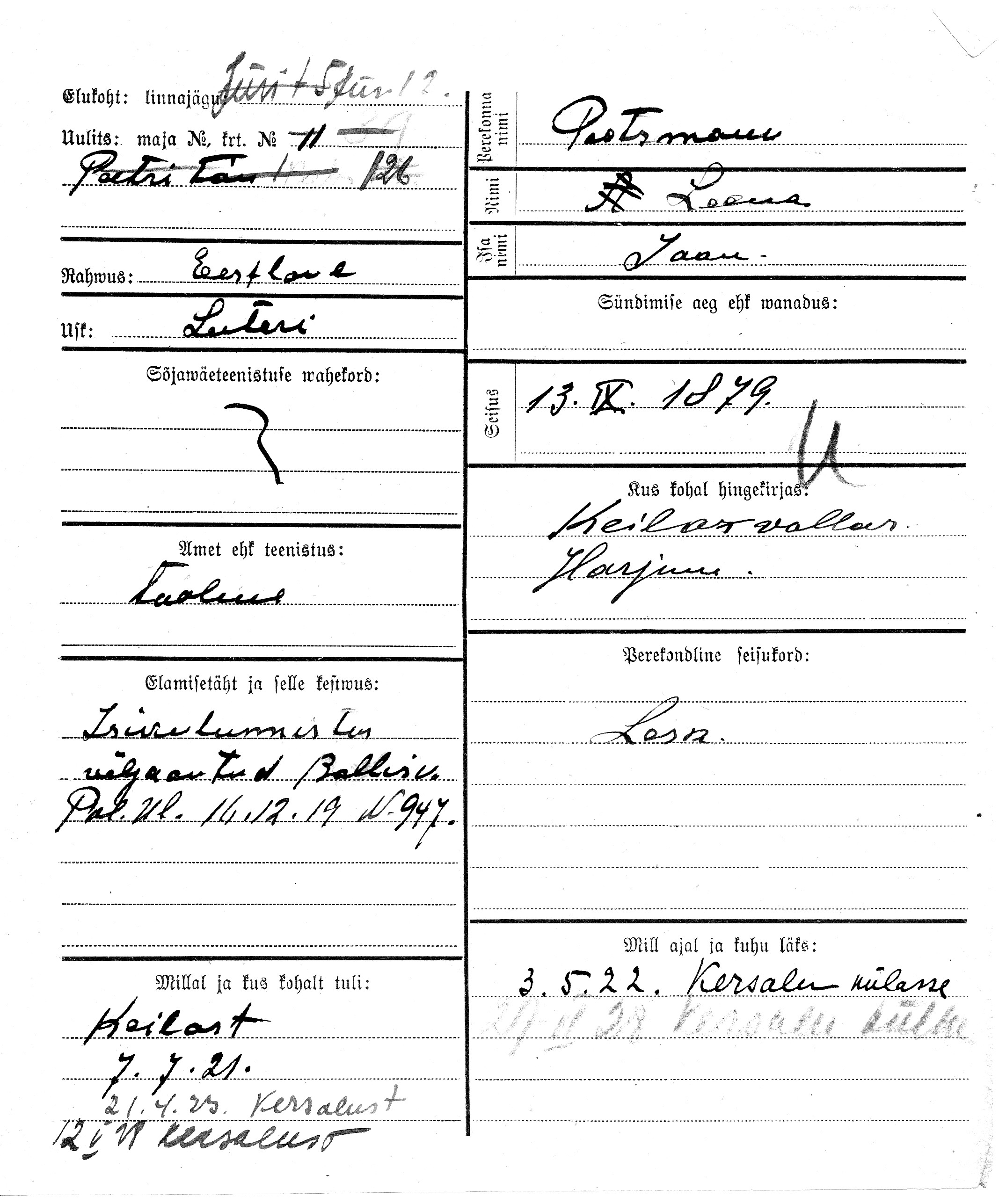 Pootsmann, Leena, Jaan