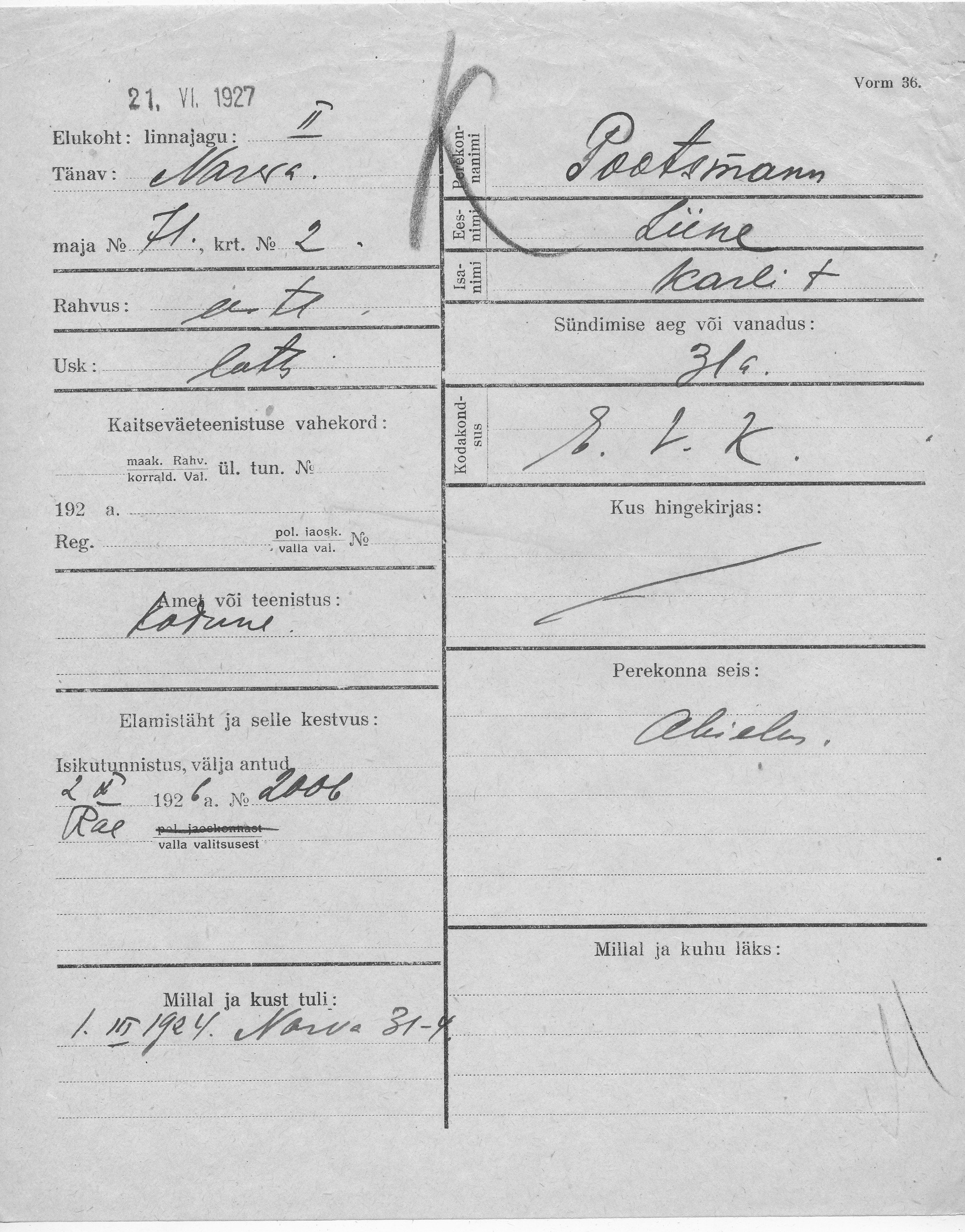 Pootsmann, Liine, Karl